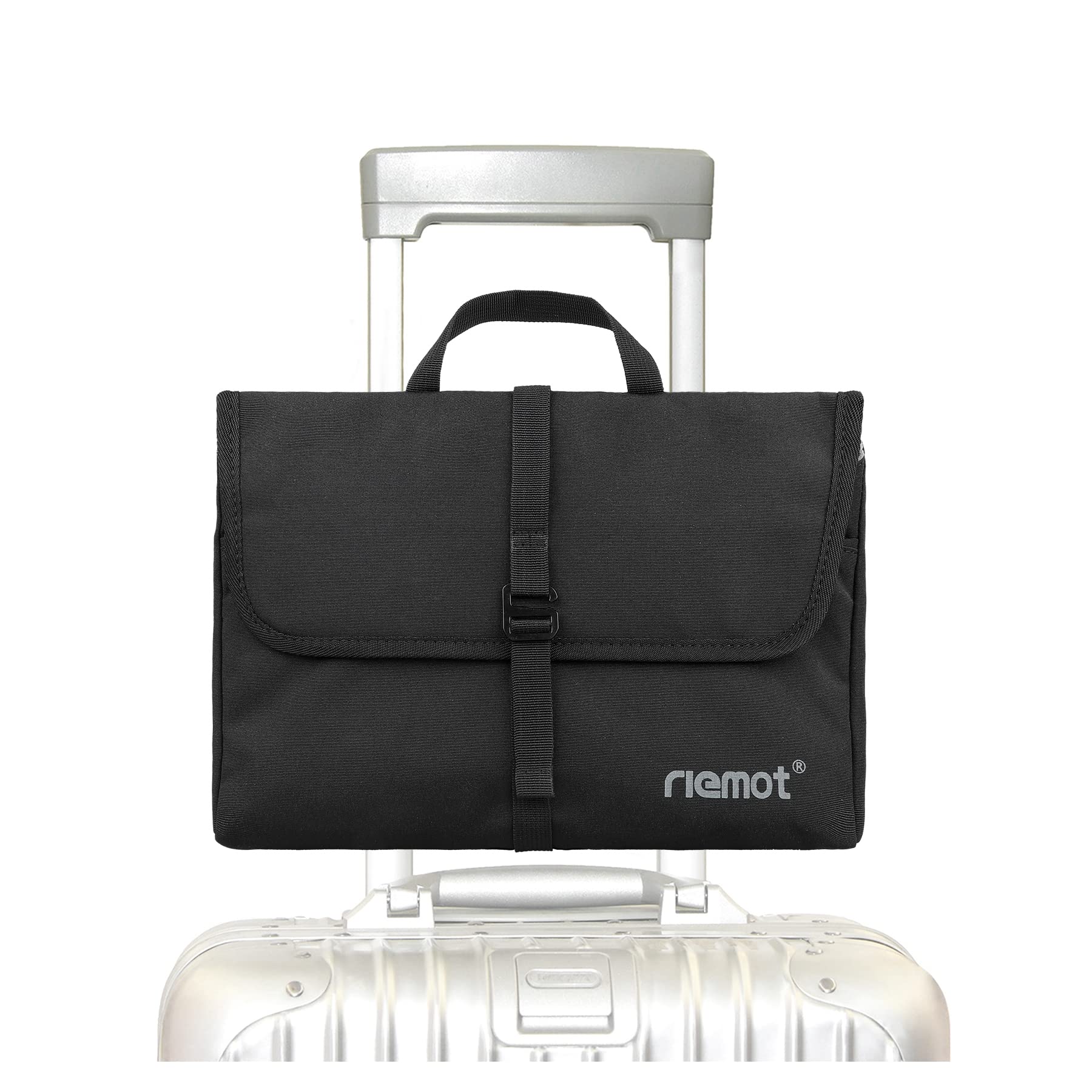 Riemot Travel Cup Holder - Hands-Free Drink Carrier for Suitcases - Holds 2 Coffee Mugs - Fits Roll-On Luggage Handles - Perfect Gift for Flight Attendants & Travelers - Ideal for Airports, Commuting and Road Trips