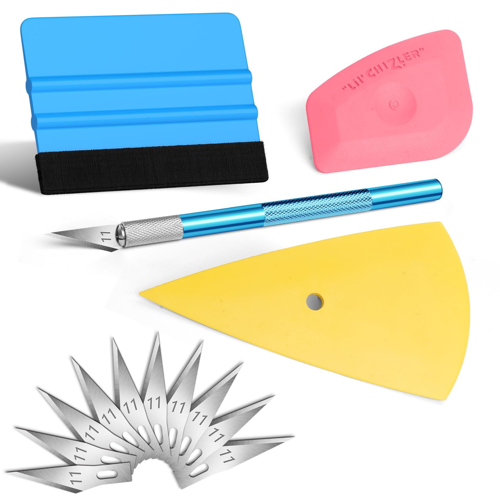 DIYSELF 5 Pack Window Tint Kit - Professional Vinyl Wrap Tool Set for Car Tinting, Stained Glass Film & Wallpaper Installation - Includes Squeegee for Vinyl - Perfect for Home Privacy, Auto Detailing & DIY Projects