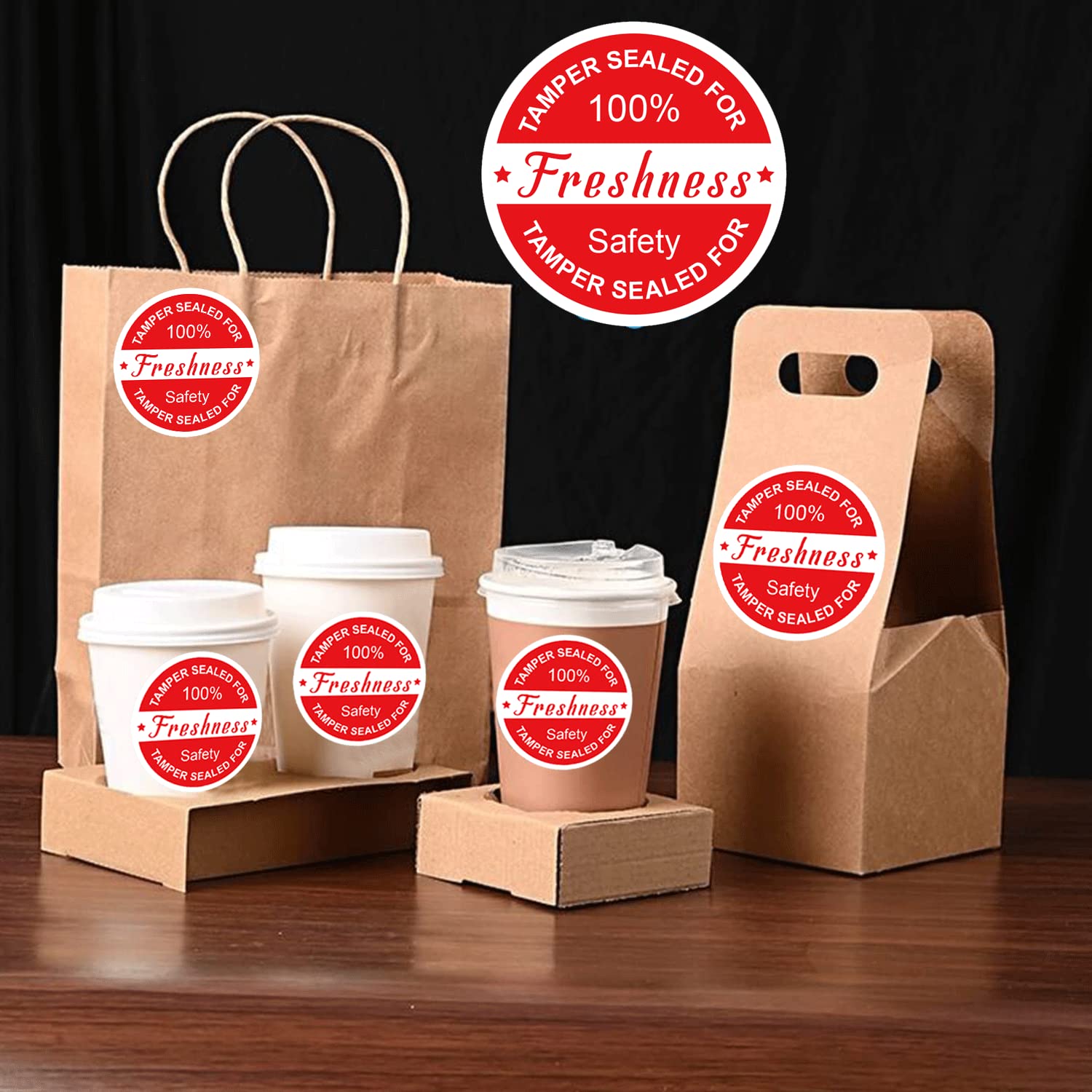 500 Pcs 2 Inch Tamper-Proof Stickers for Food Delivery | Tamper Evident Security Labels for Freshness & Safety | Perfect for Restaurants, Meal Prep & Grocery Delivery Services