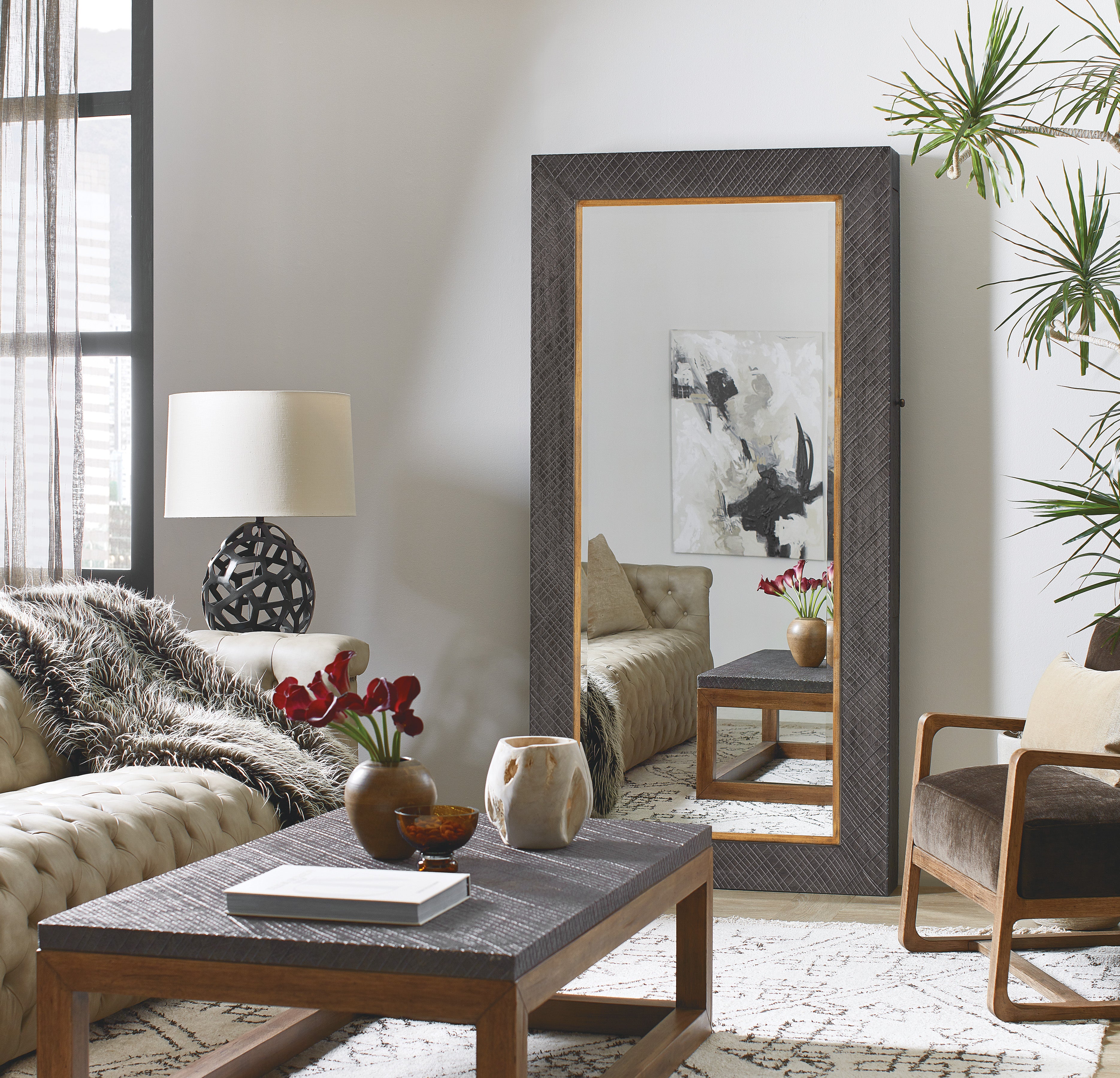 Big Sky Full-Length Floor Mirror with Jewelry Storage Compartment - Perfect for Bedroom Decor, Dressing Room & Vanity Organization