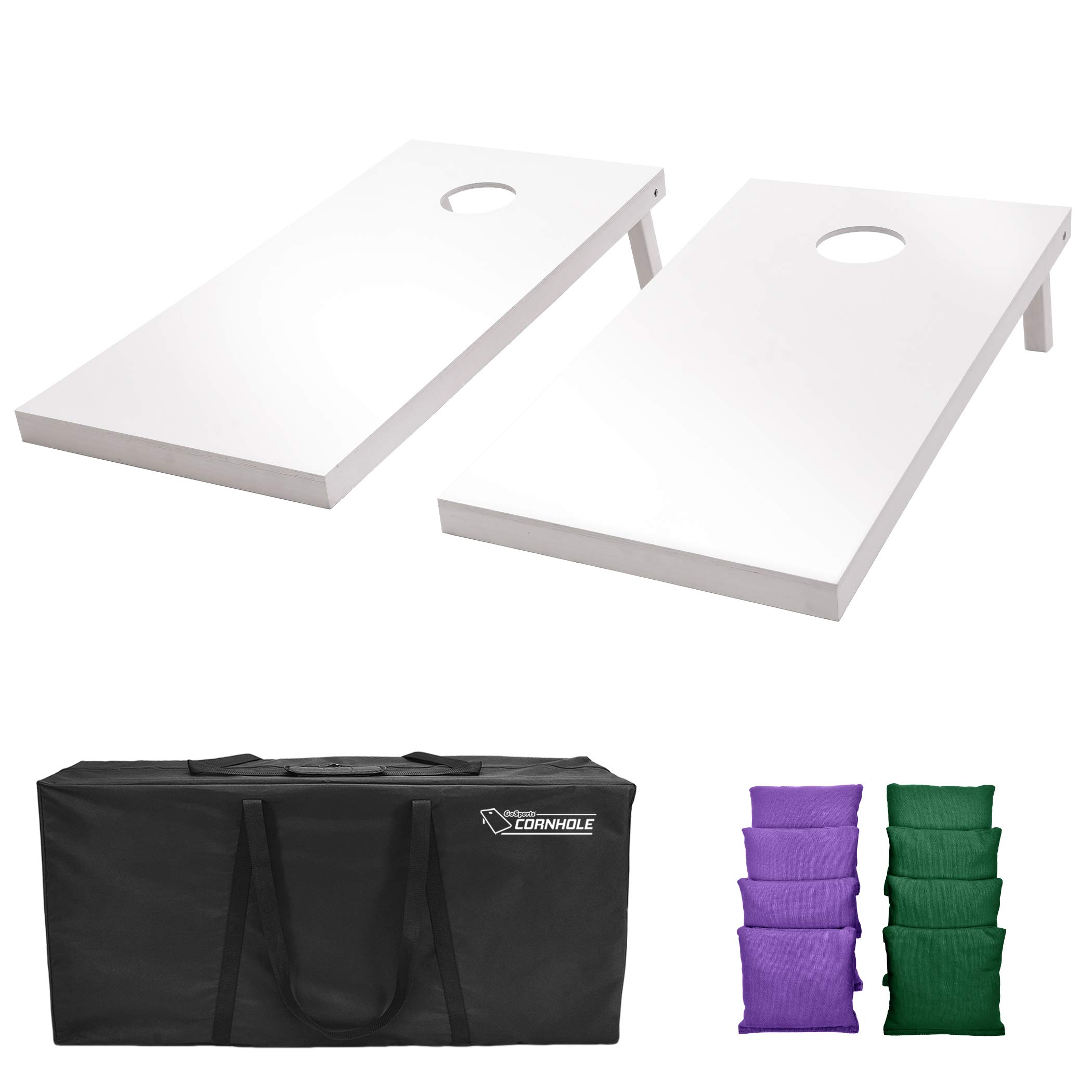 GoSports 4'x2' Regulation Size Wooden Cornhole Boards Set with Carrying Case & 100+ Bean Bag Color Options - Perfect for Backyard Parties, Tailgating, and Outdoor Family Games