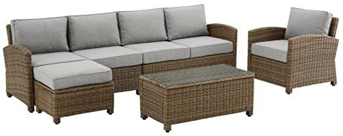 Weathered Brown With Gray Cushions