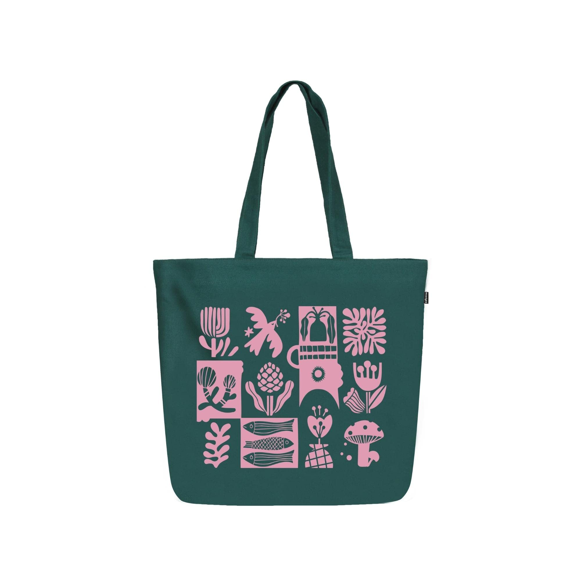 Ecoright Women's Zipper Tote Bag with Pockets - Large Canvas Work Bag for Office, Shopping, Beach & Yoga | Reusable Eco-Friendly Shoulder Bag for Everyday Use