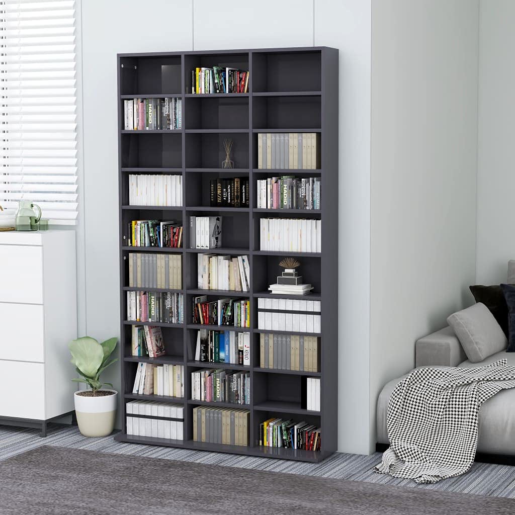 CD Storage Tower Rack - 40.2x9.1x69.9 Inch Multifunctional Organizer Cabinet for CDs, Books, Video Games | Freestanding Chipboard Shelf Unit | Perfect for Living Room, Office & Game Room Organization