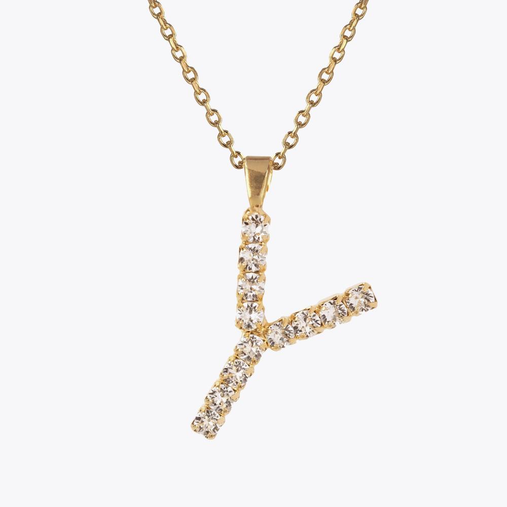 Personalized Letter Necklace with Crystal Charm - Custom Initial Pendant for Women - Perfect for Gifts, Anniversaries, and Everyday Elegance