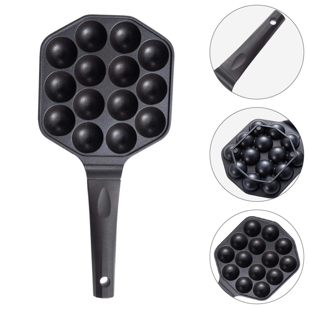 14 Hole Non-Stick Aluminum Alloy Waffle Pan - Hemoton Bakeware Tray for Cake, Meatball, Octopus & Pancakes | Perfect for Baking, Grilling & Frying | Ideal for Home Kitchen, Breakfast & Party Cooking