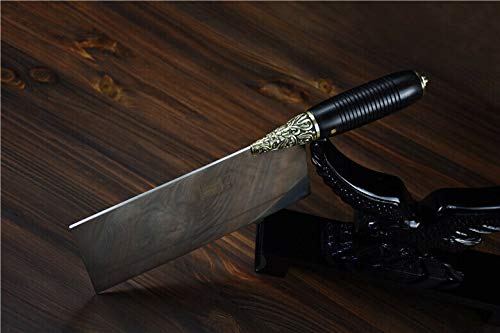 Premium LongQuan Kitchen Knife - 5Cr15MOV Steel Meat Cleaver & Bone Chopper (600g) for Butchering, Slicing, and Food Prep - Perfect for Home Chefs & Professional Kitchens