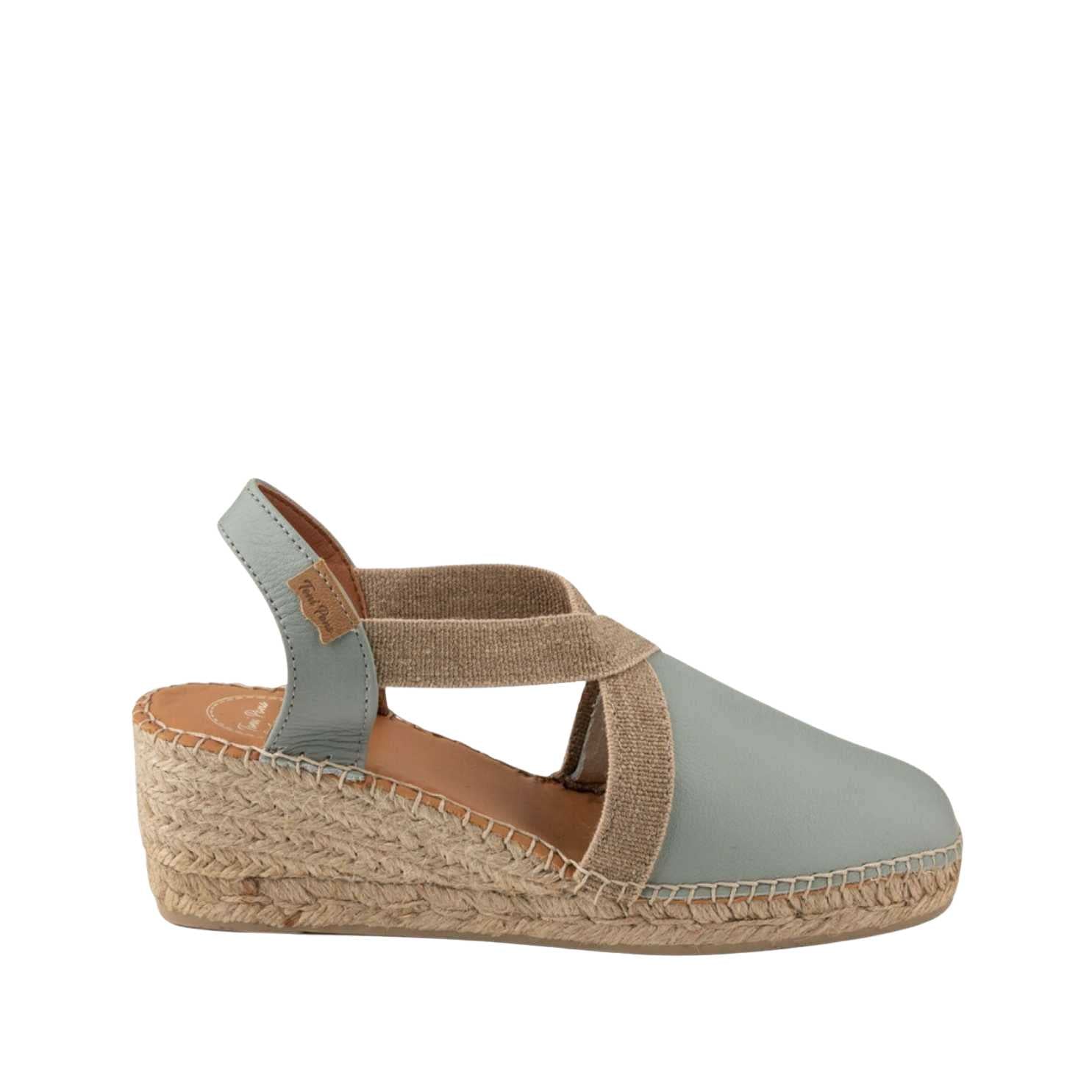 Women's Plain Leather Wedge Espadrilles - Comfortable Casual Summer Shoes for Beach, Vacation & Everyday Wear | Tossa