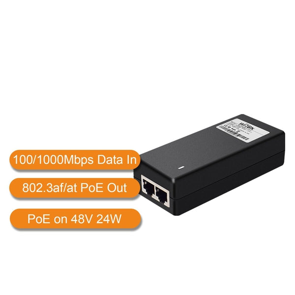 Wi Tek PoE Injector 48V (WI POE51) - Power Over Ethernet Adapter for IP Cameras, VoIP Phones & Wireless Access Points