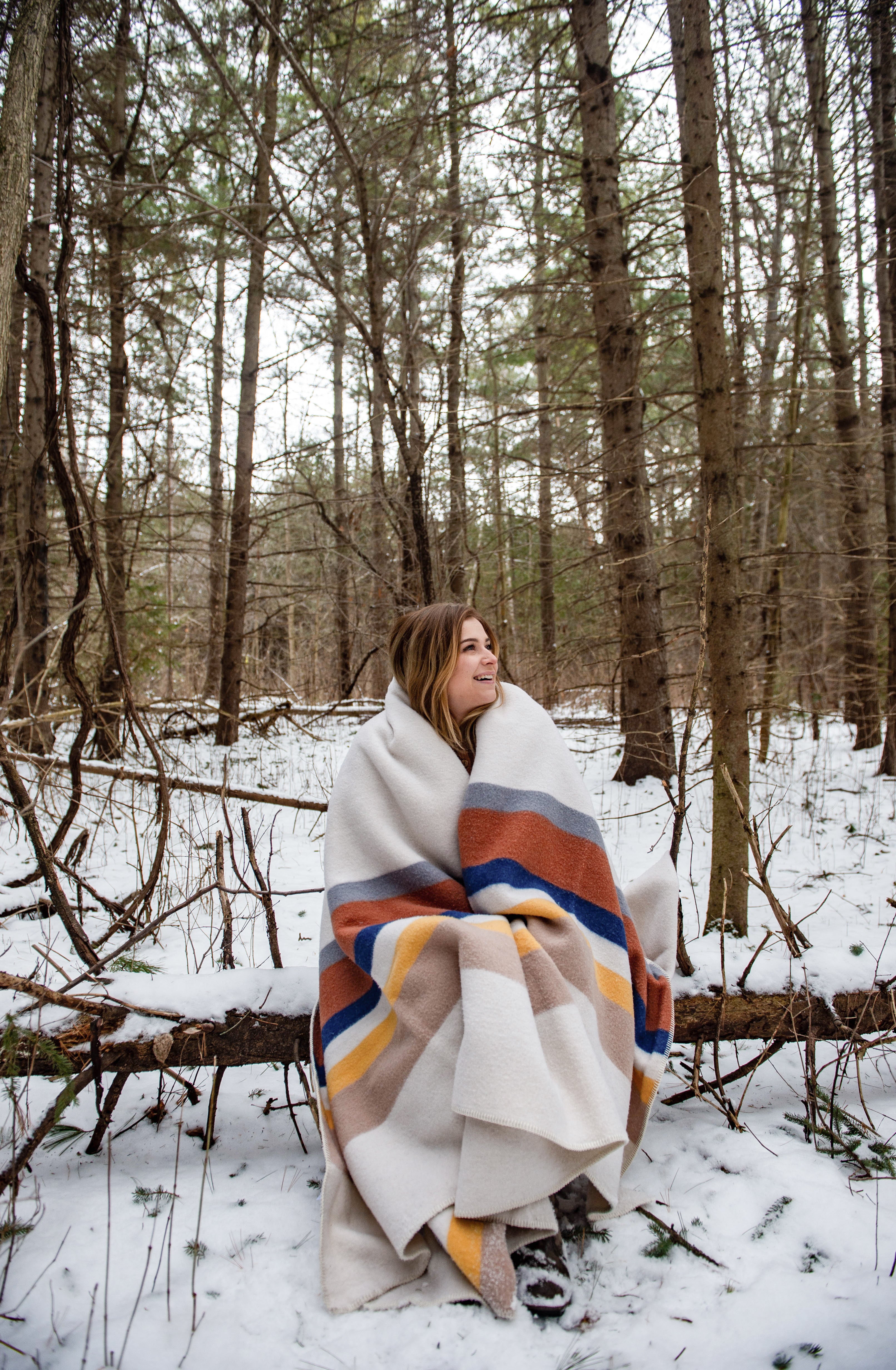 Premium Soft Wool Blanket - Cream Dunes Color - Cozy & Warm for Winter, Bedroom, Living Room, Camping & Outdoor Adventures