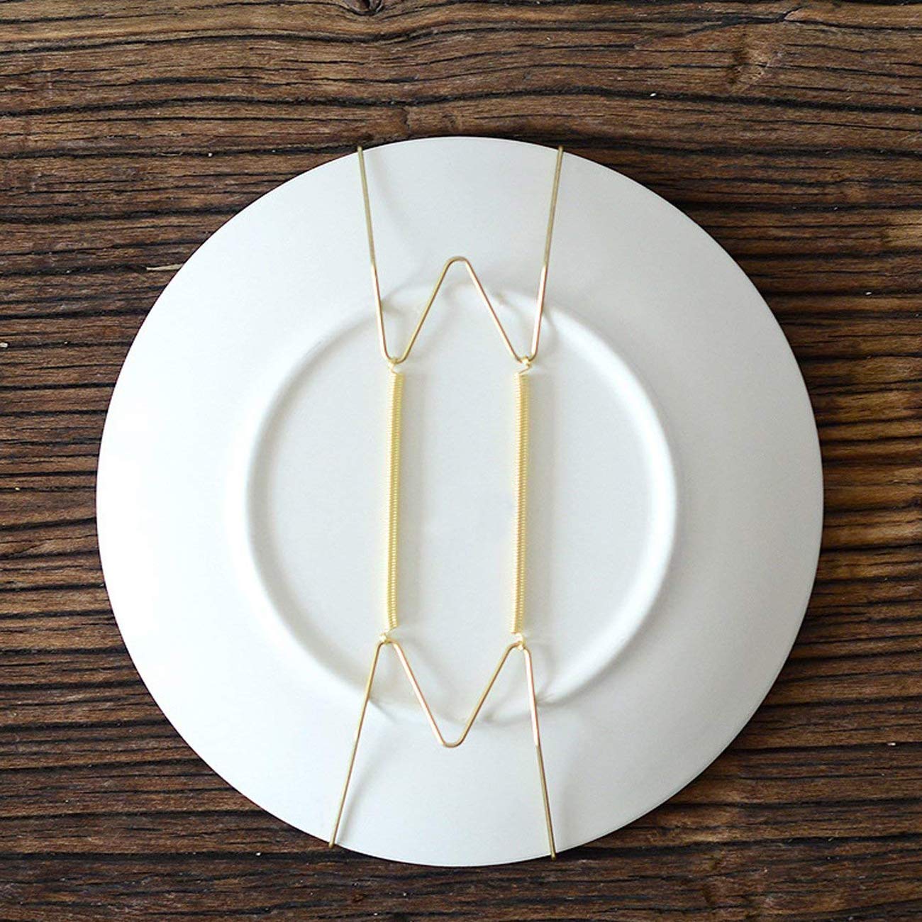 TIHOOD 10-Pack 8 Inch Invisible Wall Plate Hangers - Brass Coated Plate Display Hooks for 7.5