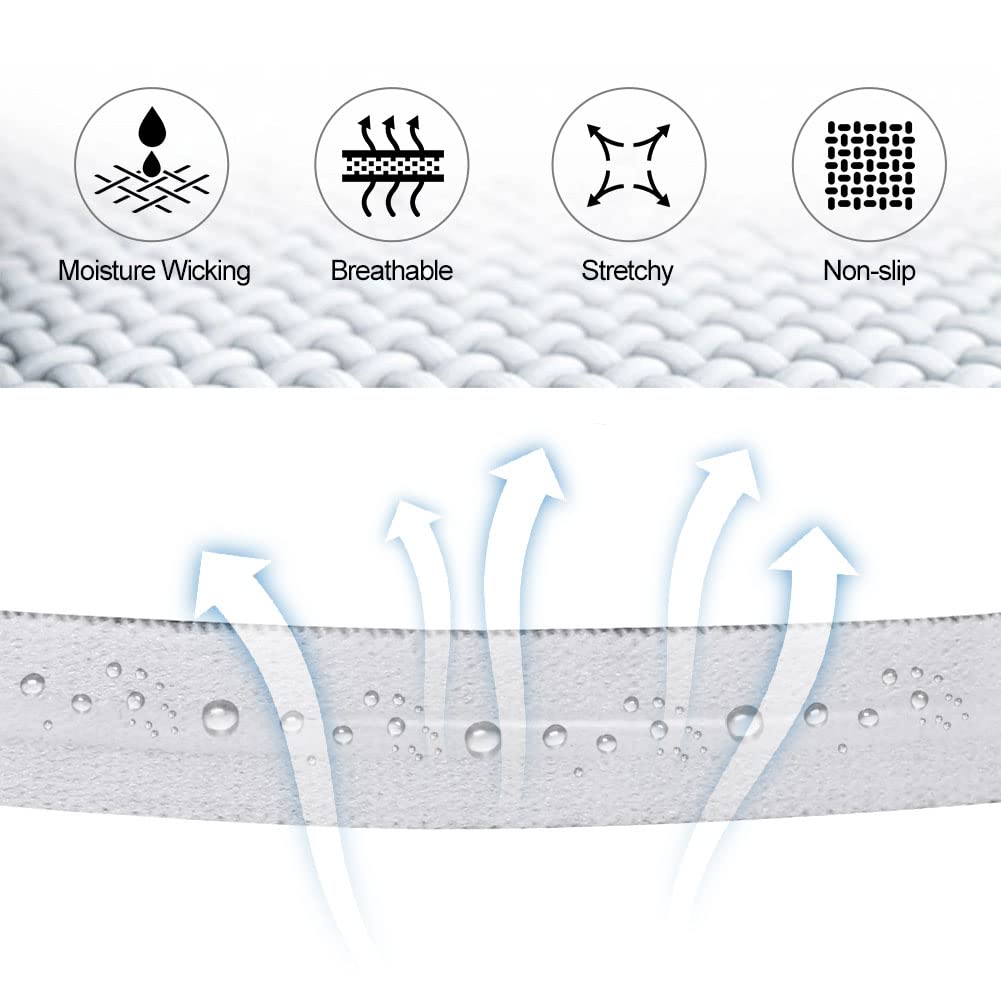 URAQT 5-Pack Non-Slip Sports Headbands for Women & Men - Thick Elastic Sweatbands for Running, Gym, Yoga & Football - Stay Dry During Workouts & Athletic Activities