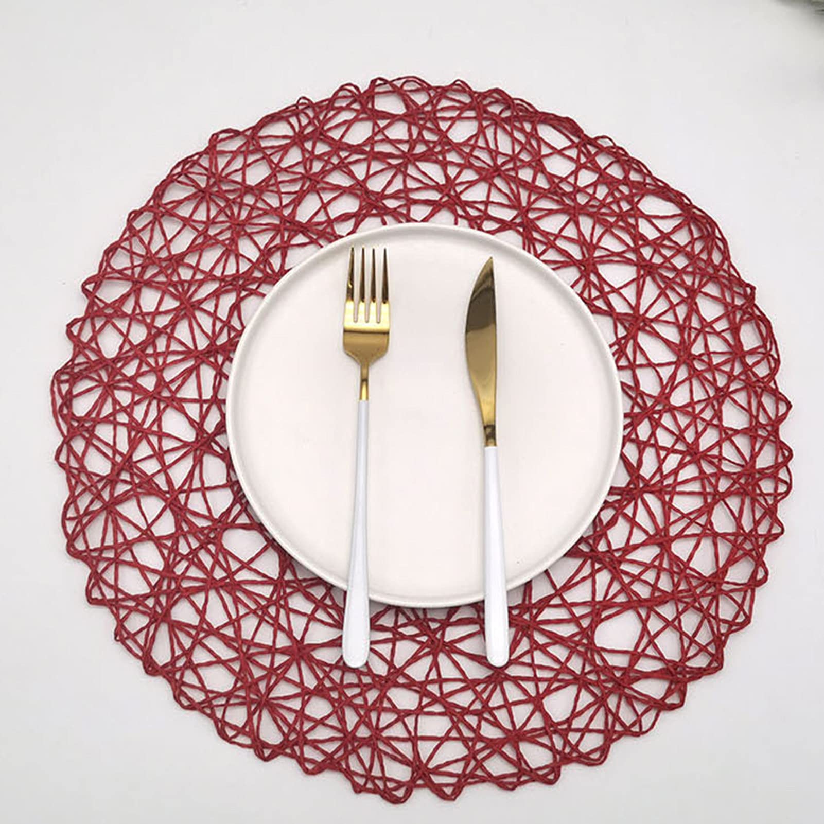 Premium Round Yellow Table Place Mats & Coasters Set - Durable Multifunctional Bowl Mats for Home, Cafe, and Restaurant Decor - Ideal for Dining, Parties, and Daily Use