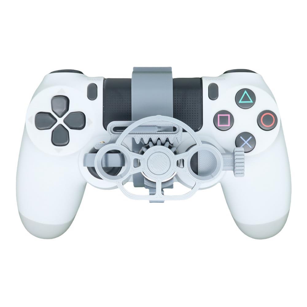 Generic Mini 3D Printed PS4 Steering Wheel - Racing Game Controller Accessory Replacement (Silver) | Perfect for Gran Turismo, Forza & Simulation Racing Games