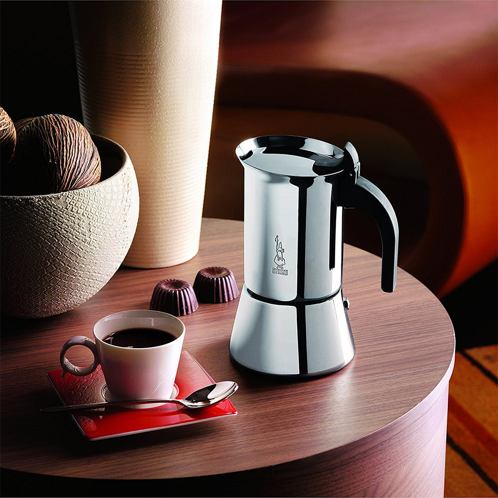 Bialetti Venus 4-Cup Stainless Steel Stovetop Espresso Maker - Italian Moka Pot for Perfect Home Brewing, Camping & Office Use
