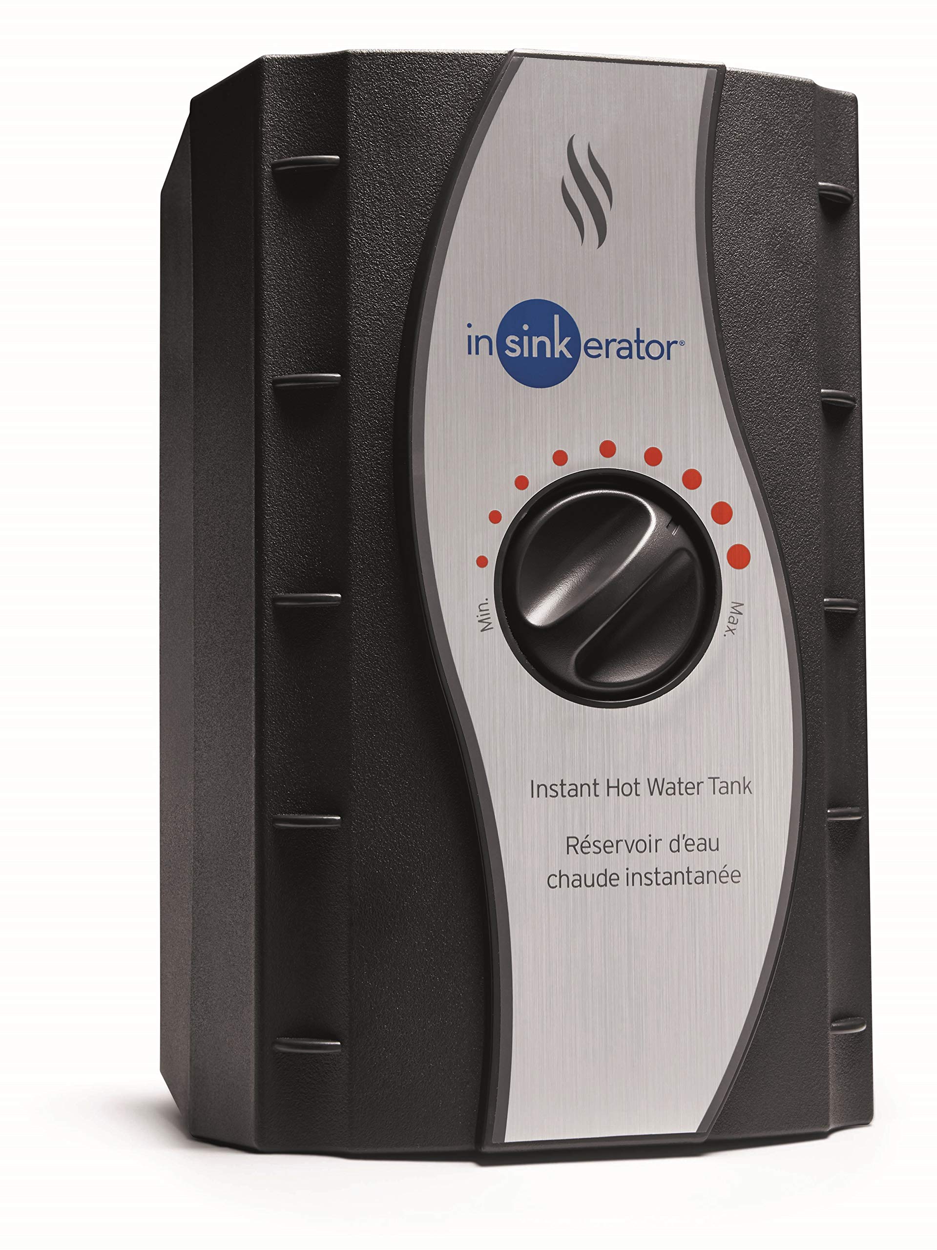 InSinkErator Instant Hot Water Tank - 2/3 Gallon Stainless Steel Under Sink Water Heater with Garbage Disposal Power Cord Kit (HWT-00 & CRD-00, Black) - Perfect for Kitchen Sink, Coffee & Tea Making, Dish Washing