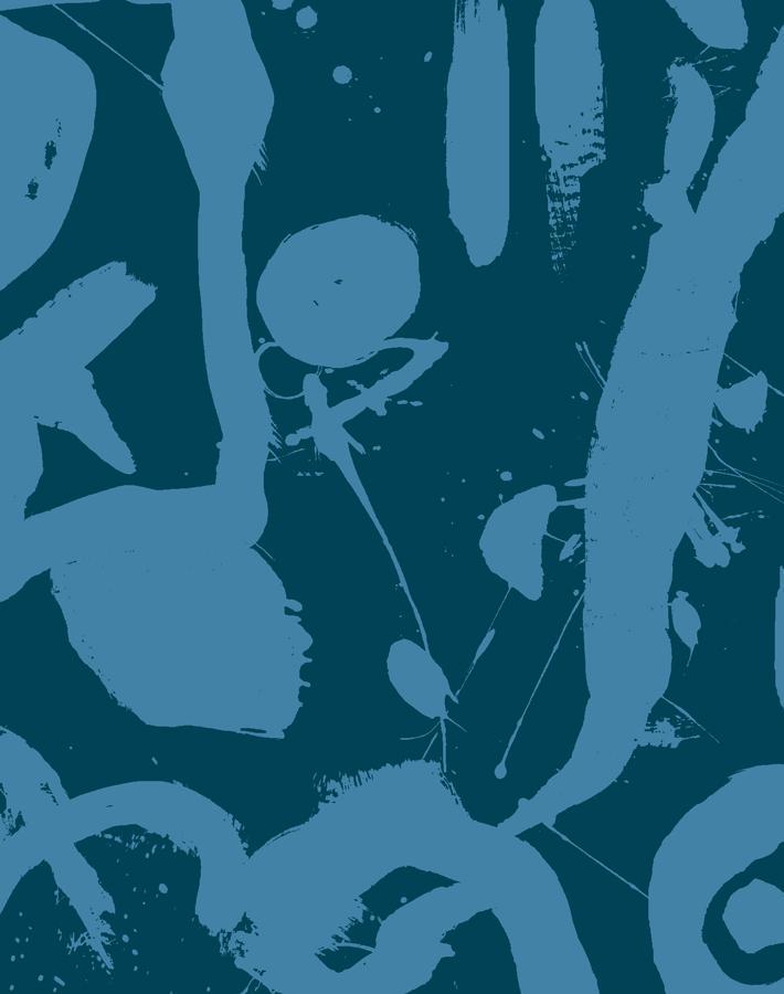 Chris Benz 'El Quijote' Blue Wallpaper - Premium Peel & Stick Removable Wallpaper for Living Room, Bedroom, Nursery & Home Office Decor