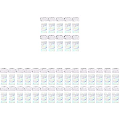FRCOLOR 4pcs Smell Proof Resealable Mylar Bags for Nail Tips - 50 Sets - Airtight Storage Solution for Nail Art Supplies, Jewelry, Herbs & Small Items - Perfect for Travel, Organization & Odor Control