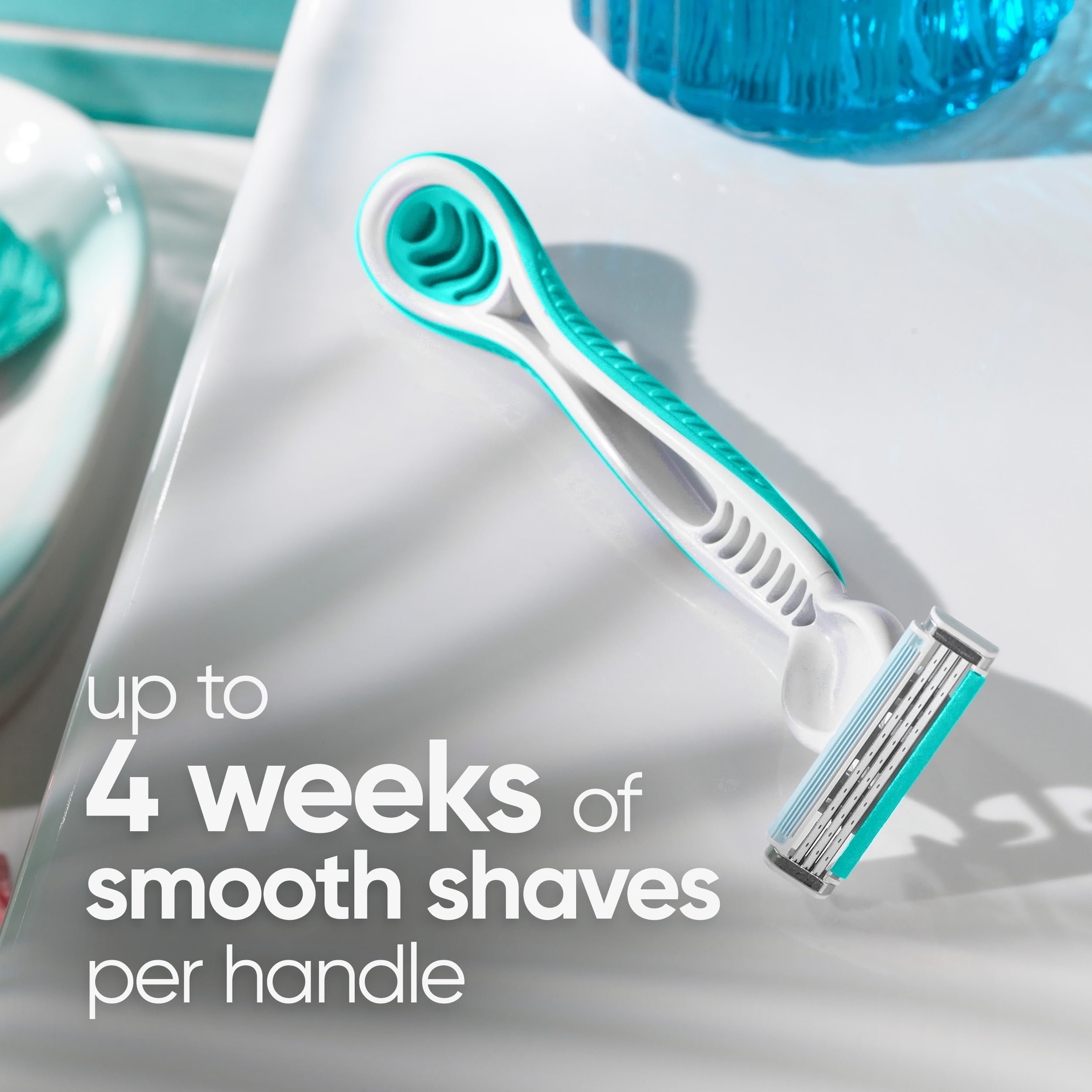 Gillette Venus Simply 3 Sensitive Women's Disposable Razors - Pack of 1 with 4 Blades | Smooth Shaving for Sensitive Skin | Perfect for Travel & Daily Use