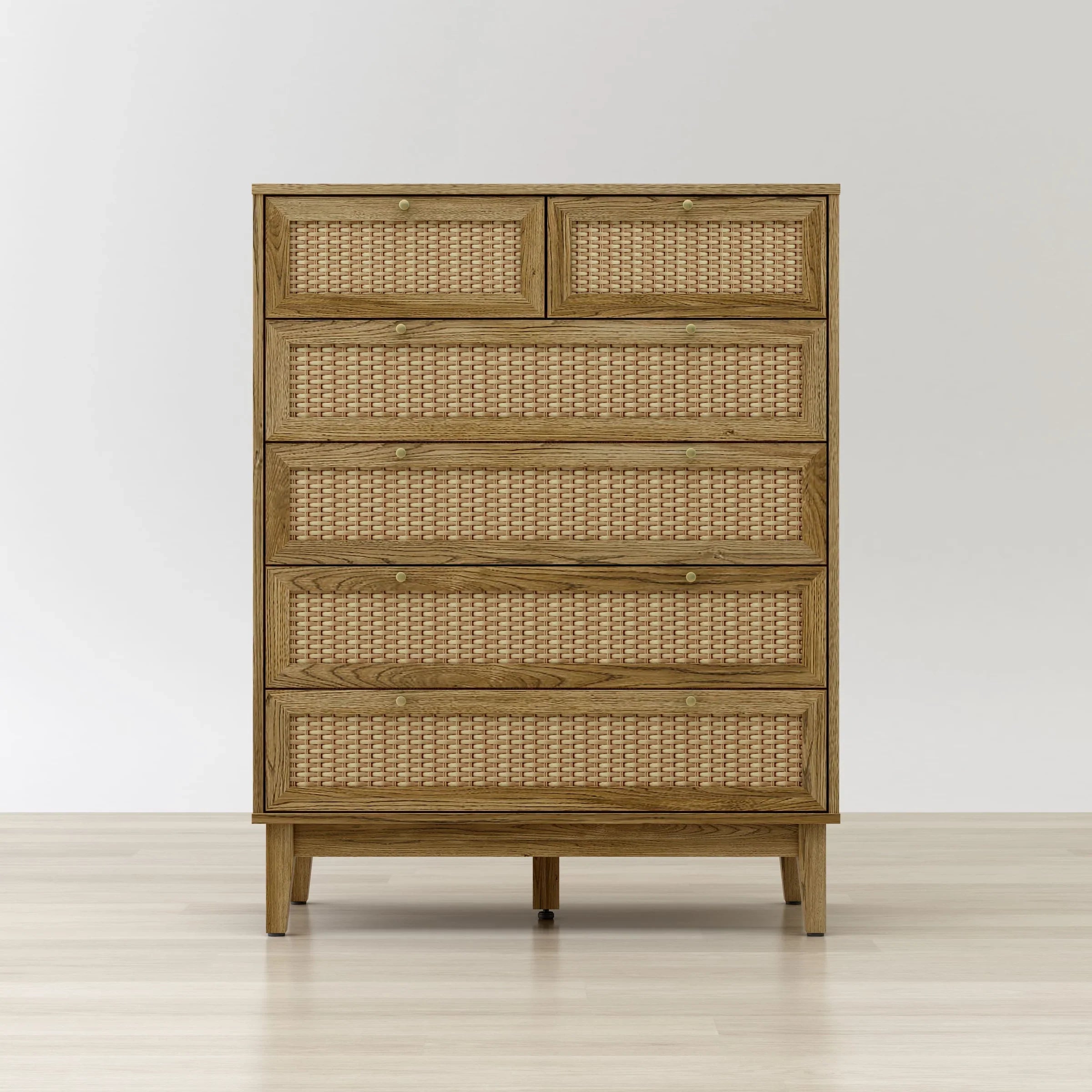 Anderson Teak Bodrum 6-Drawer Chest DC 3315 - Solid Teak Wood Dresser for Bedroom, Living Room & Office Storage
