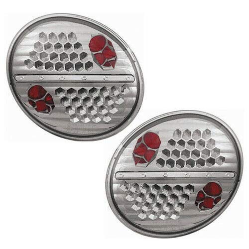 Smoked LED Tail Lights for 1998-2005 Volkswagen Beetle - VW2800106 & VW2801106 Pair | Enhanced Visibility & Style for Night Driving & Car Customization