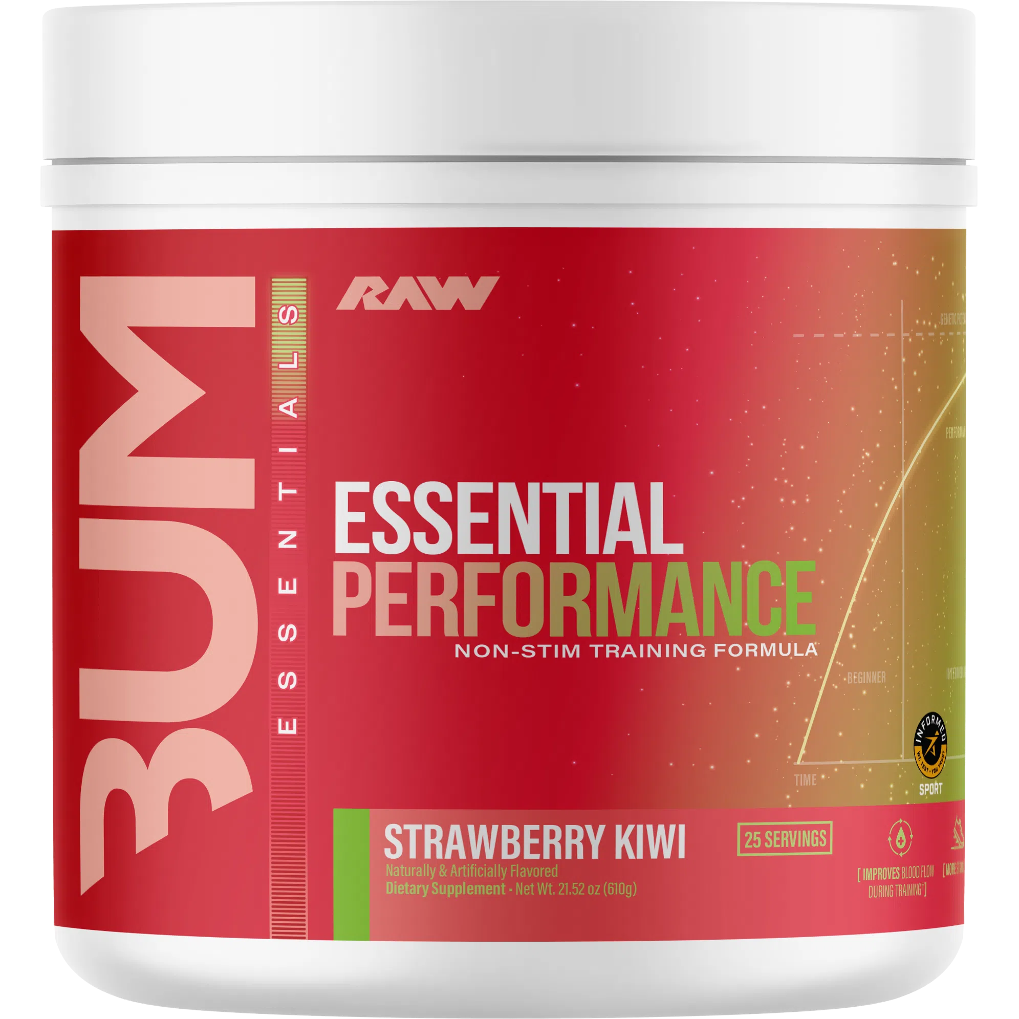 CBUM Essential Performance Non-Stim Training Formula by RAW Nutrition - Pre Workout Supplement for Muscle Growth & Recovery - Ideal for Gym, Bodybuilding & Fitness Training