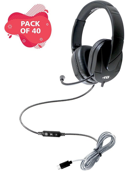 **HamiltonBuhl MACH 2 USB/USB-C Multimedia Headset with Steel-Reinforced Gooseneck Mic - Noise-Canceling for Online Classes, Gaming & Remote Work (Multi-Pack Options)**