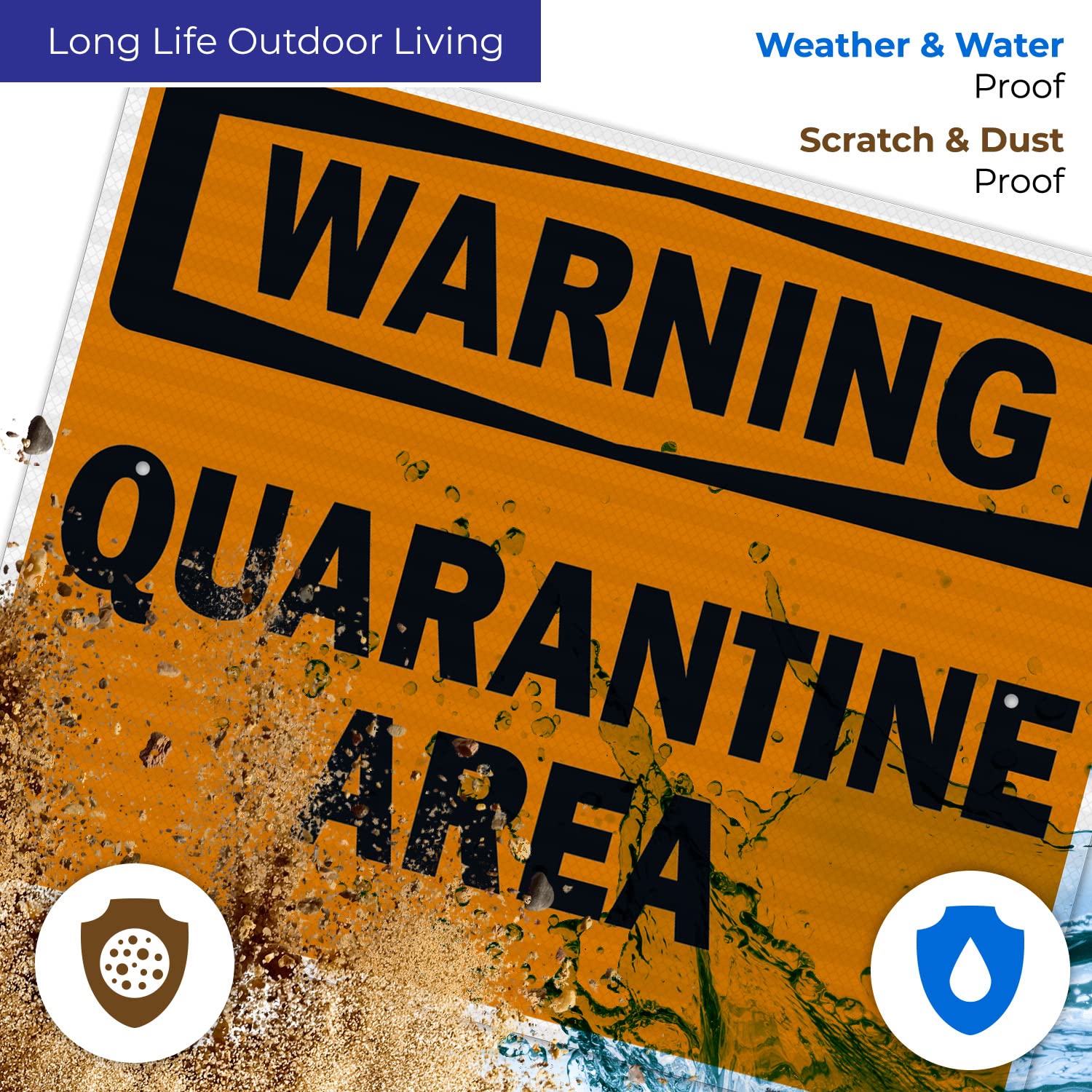 3M EGP Reflective .080 Aluminum Warning Quarantine Area Sign - 24x30 Inches, Fade Resistant, Made in USA - Ideal for Hospitals, Construction Sites & Emergency Zones