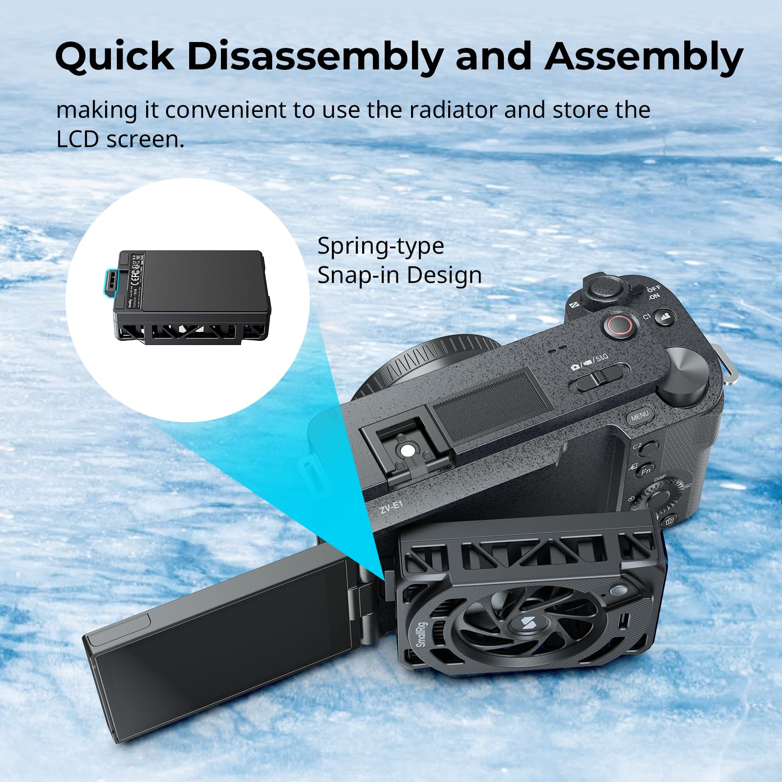 SMALLRIG Camera Cooling Fan with TEC Cooling Module for Sony ZV-E1, ZV-E10, ZV-1, ZV-1F, A7 IV, A7S III, A7C, A7C II, A7CR, A6700, FX3, FX30 - External Cooling System for Sony Mirrorless Cameras - Perfect for Vlogging, Live Streaming & Outdoor Shooting