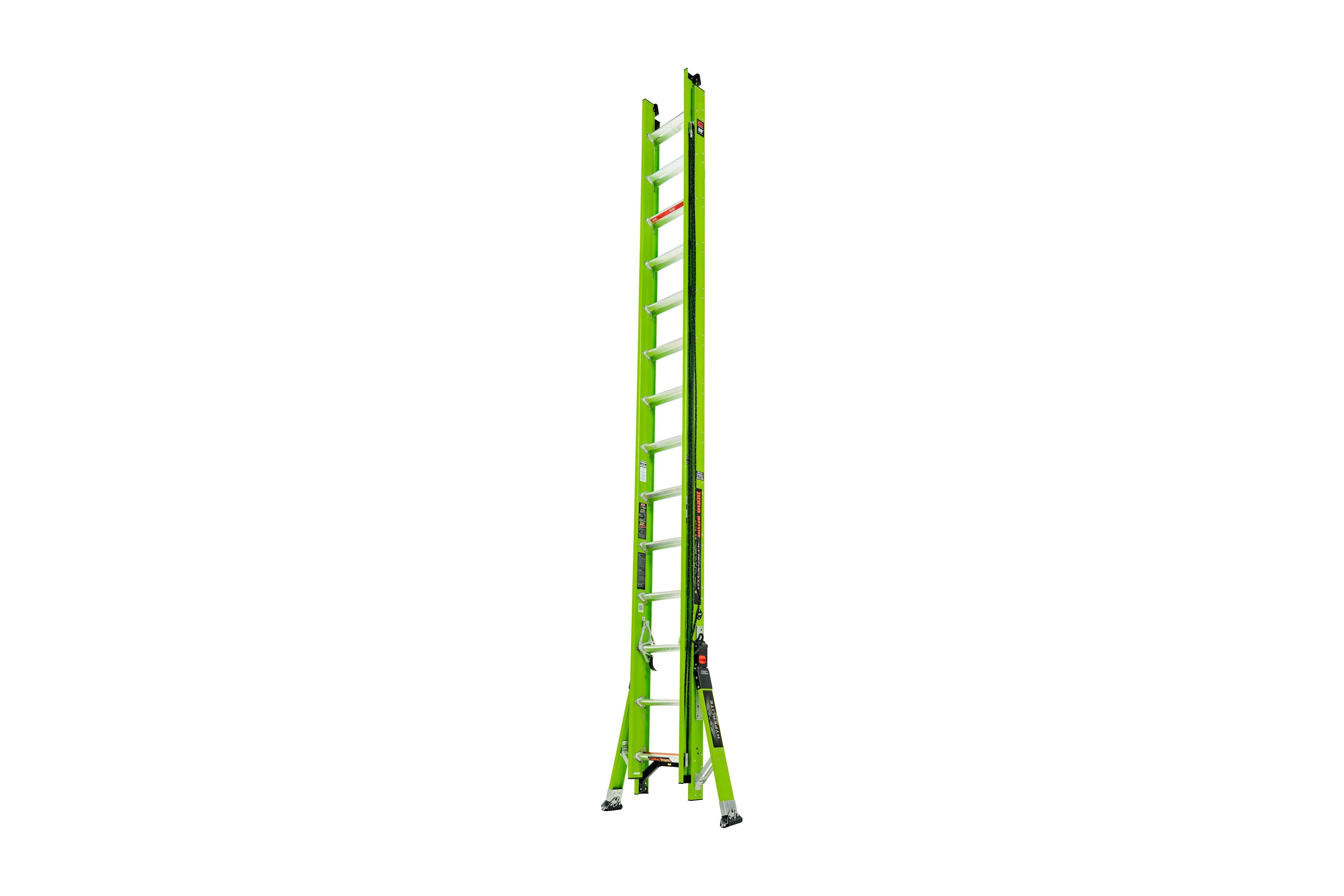 Little Giant 17228 303 SUMOSTANCE Fiberglass Extension Ladder - 28ft with HYPERLITE Technology | CSA Grade IAA 375lb/170kg Capacity | Features GROUND CUE, Rub Strips & SURE SET Feet | Perfect for Construction, Roofing & Home Improvement Projects