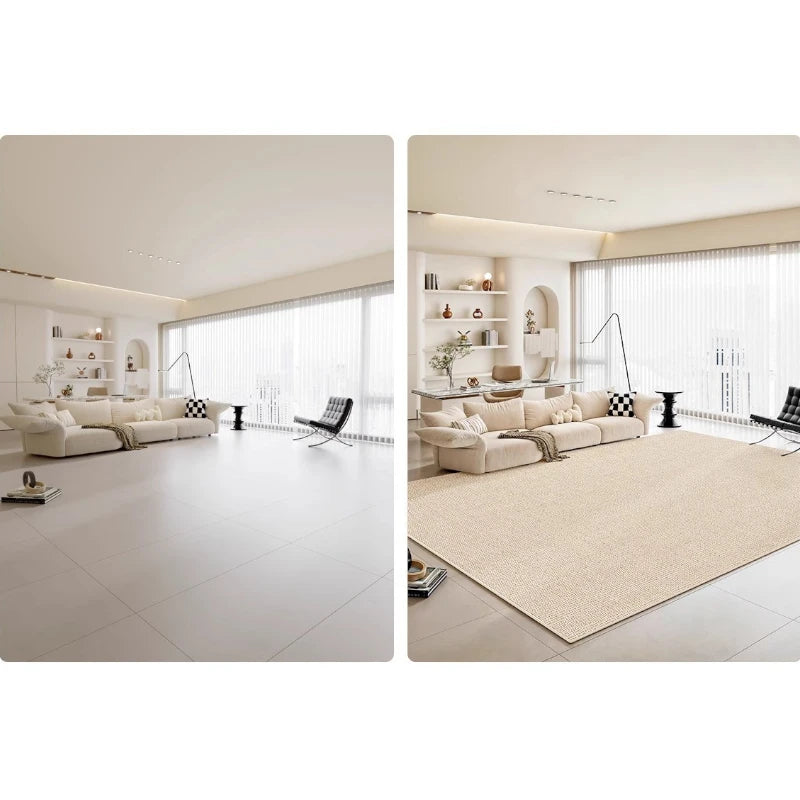 Analia Polyester Minimalist Textured Waterproof Living Room Rug - Soft Non-Slip Area Carpet for Home, Bedroom, Office & Dorm Decor