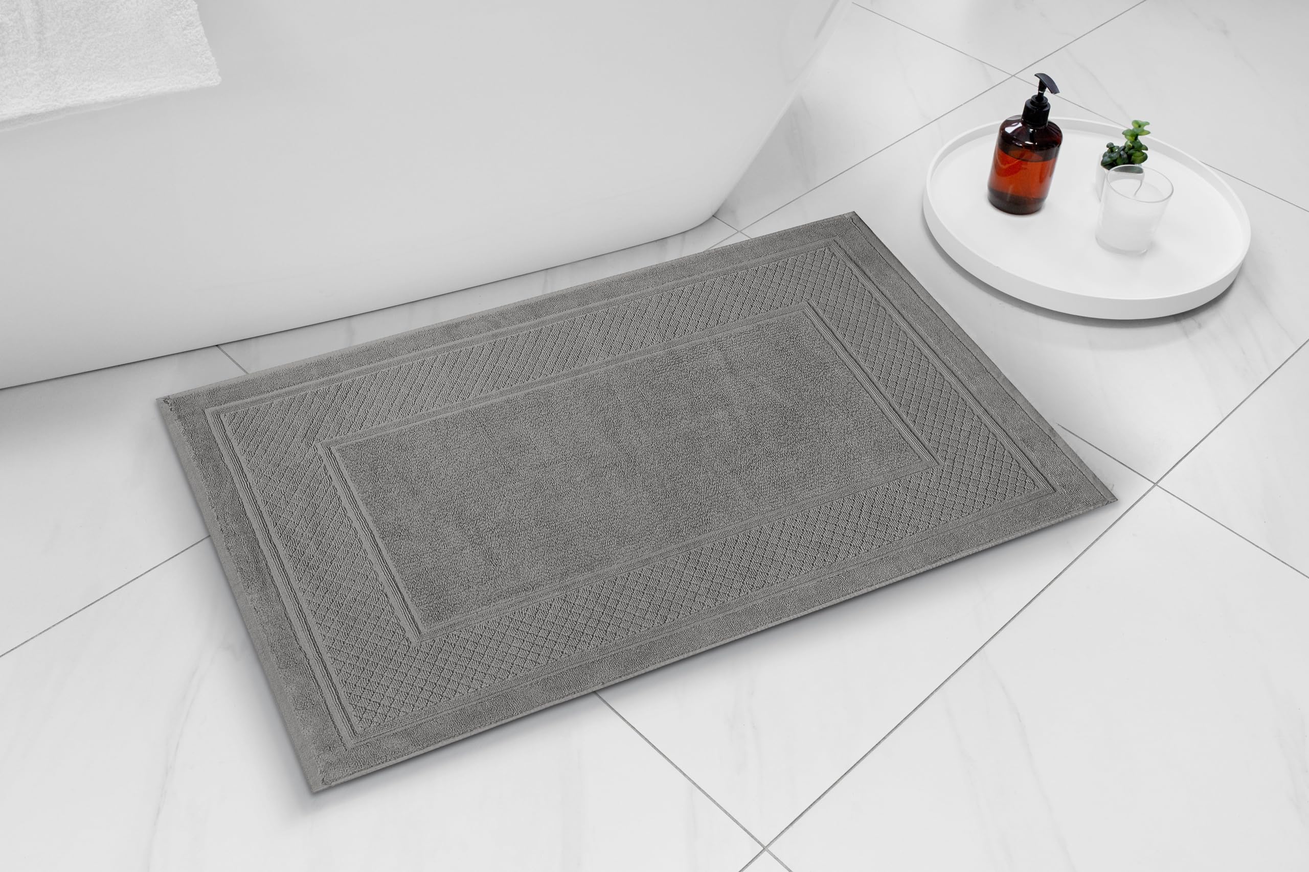 Premium Cotton Bath Mats Set of 2 - Ultra Absorbent & Quick Dry Bathroom Floor Mats (22