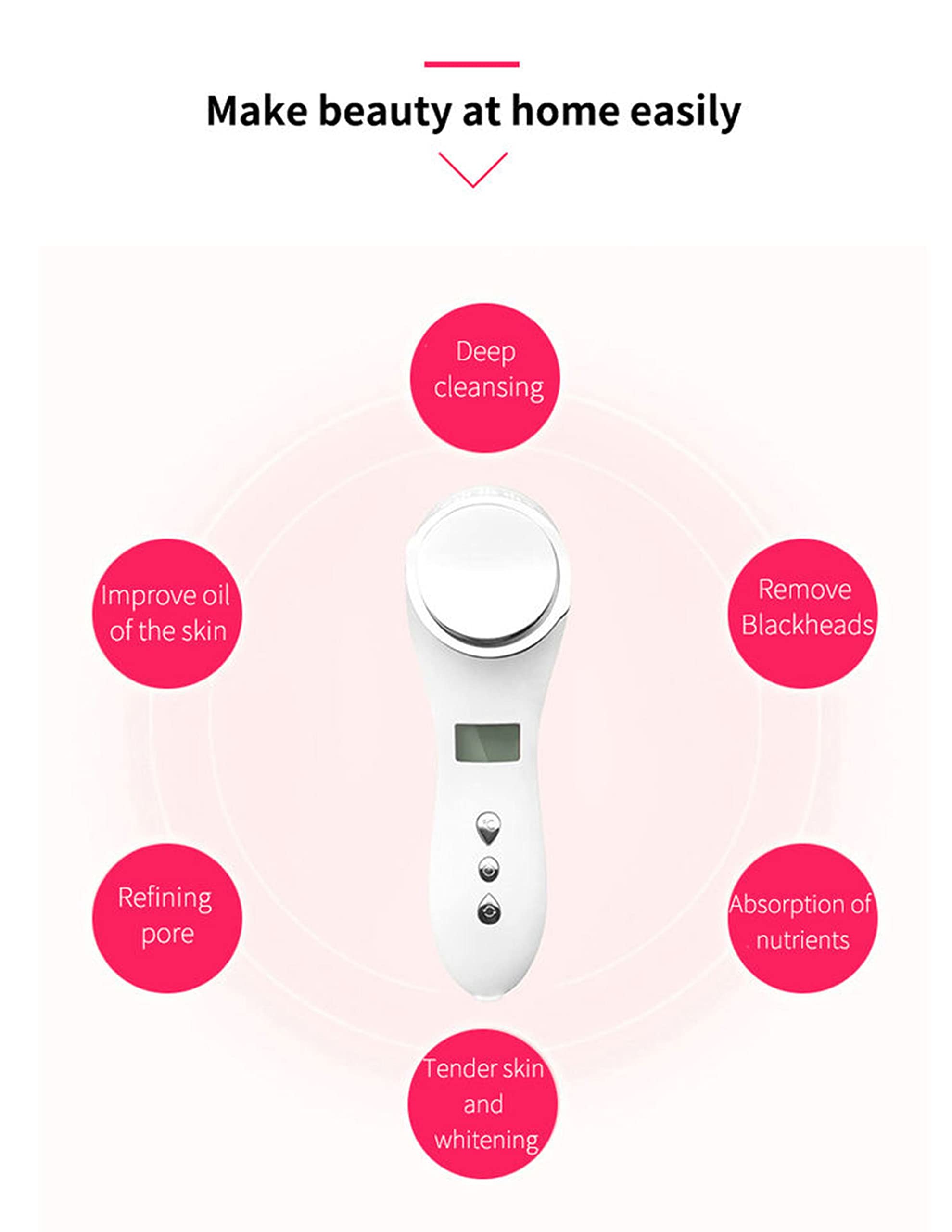 Dealsure Beauty Hot & Cool Facial Massager - Portable Handheld Vibration Device for Skin Care, Wrinkle Reduction & Cream Absorption | Perfect for Home Spa, Travel & Daily Skincare Routine