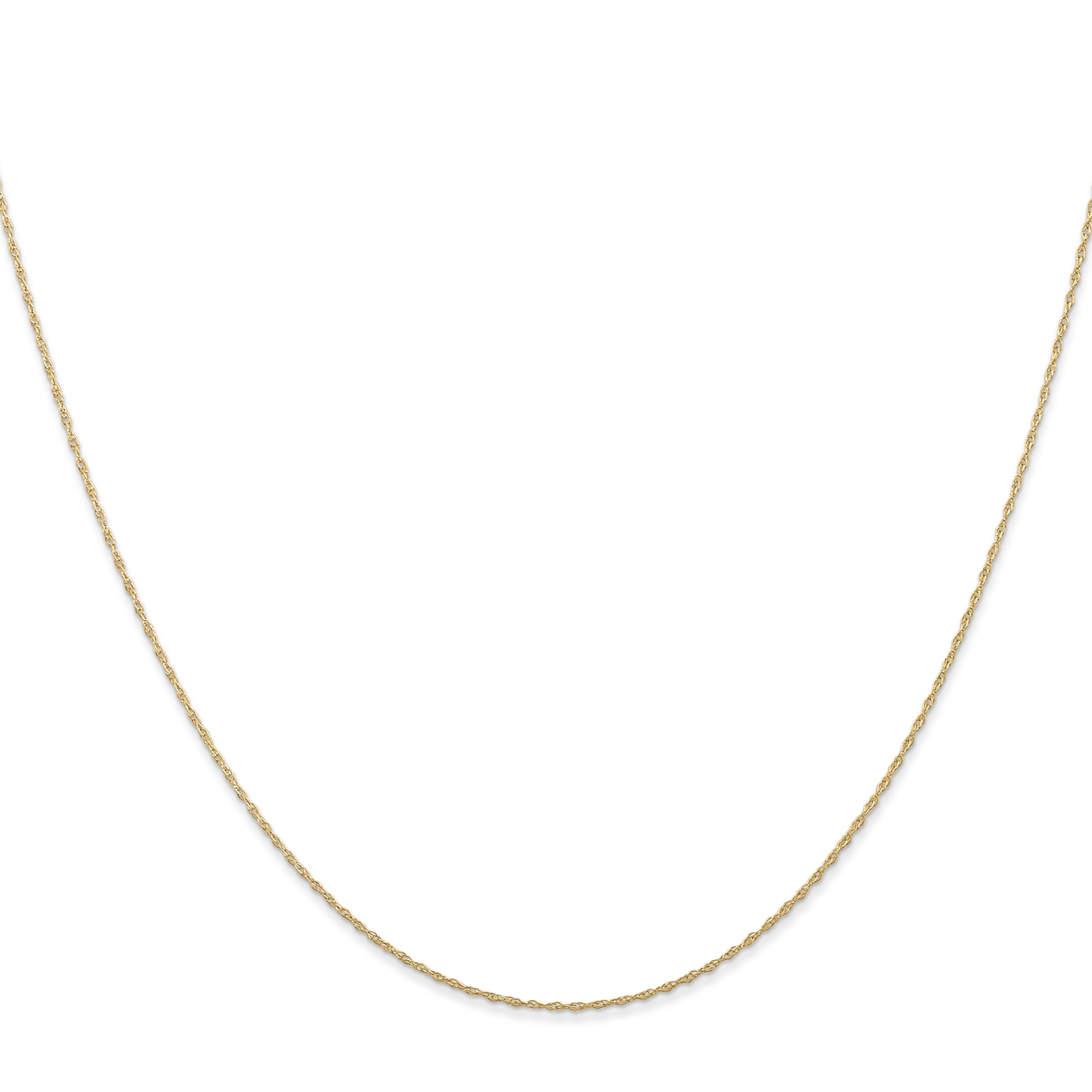 14K Solid Yellow Gold 0.5mm Cable Rope Chain Twisted Link Necklace - 18 Inch Dainty Jewelry for Women, Gift for Her, Perfect for Layering & Everyday Wear