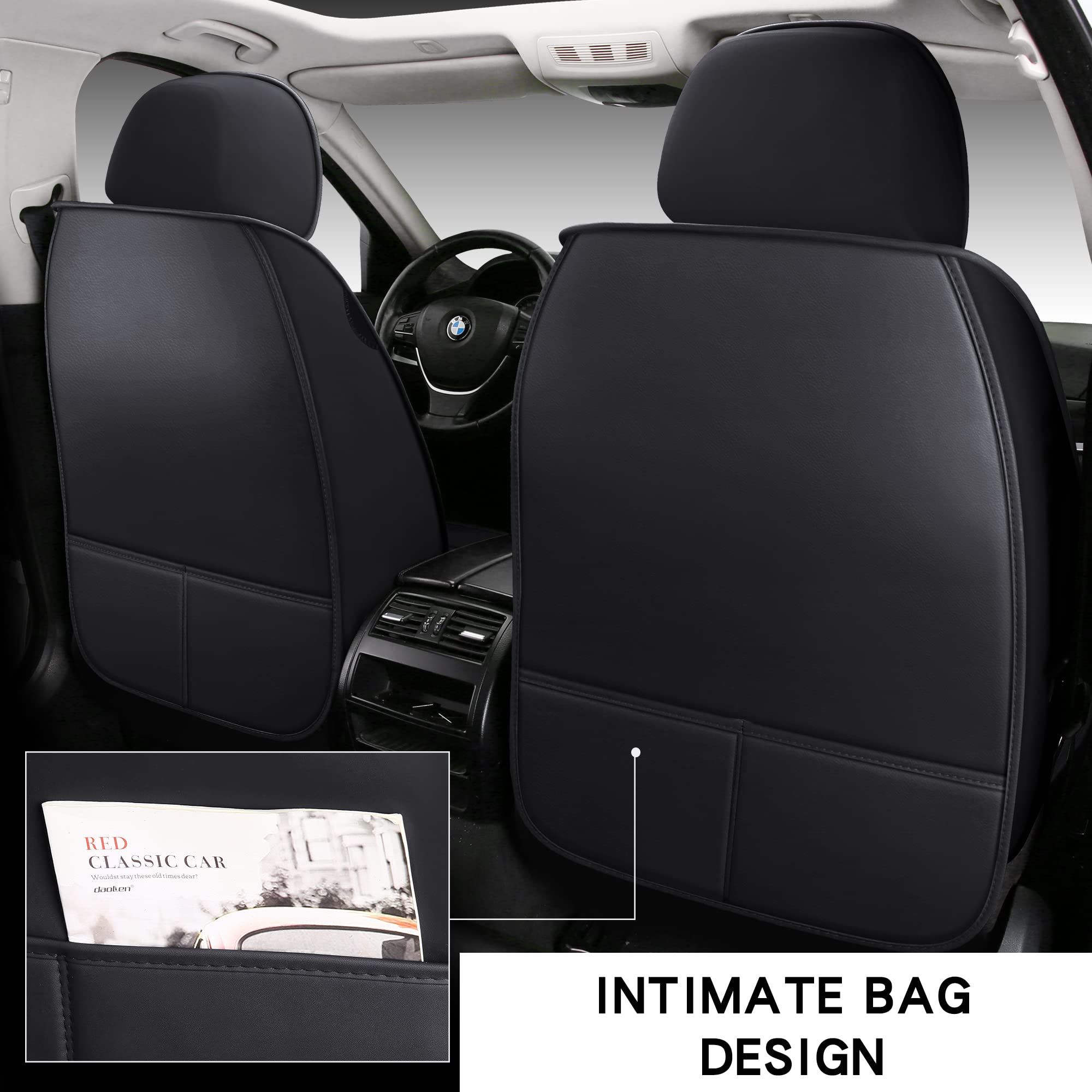 Premium Universal Fit 5-Seat Full Set Luxury Leather Car Seat Covers - All-Weather Protection (Black & Pink) | Perfect for SUVs, Sedans & Trucks | Enhances Comfort & Protects Upholstery