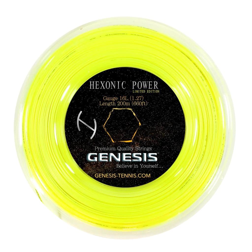 ATP Hexonic Power Reel Tennis String - 16L/1.27mm Yellow for Enhanced Spin & Control | Perfect for Competitive Players & Stringing Professionals