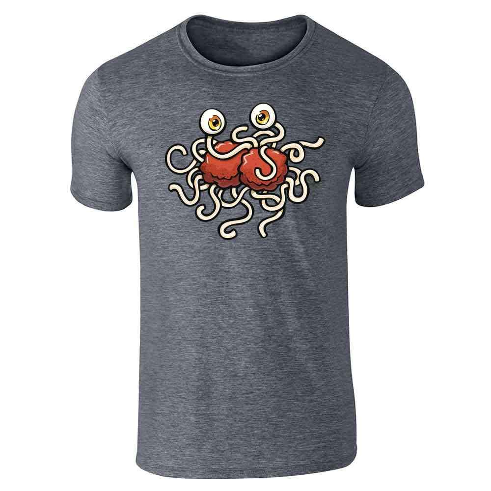 Funny Flying Spaghetti Monster Graphic T-Shirt for Men | Pop Threads Novelty Tee | Perfect for Atheist Events, Science Conventions & Geek Culture