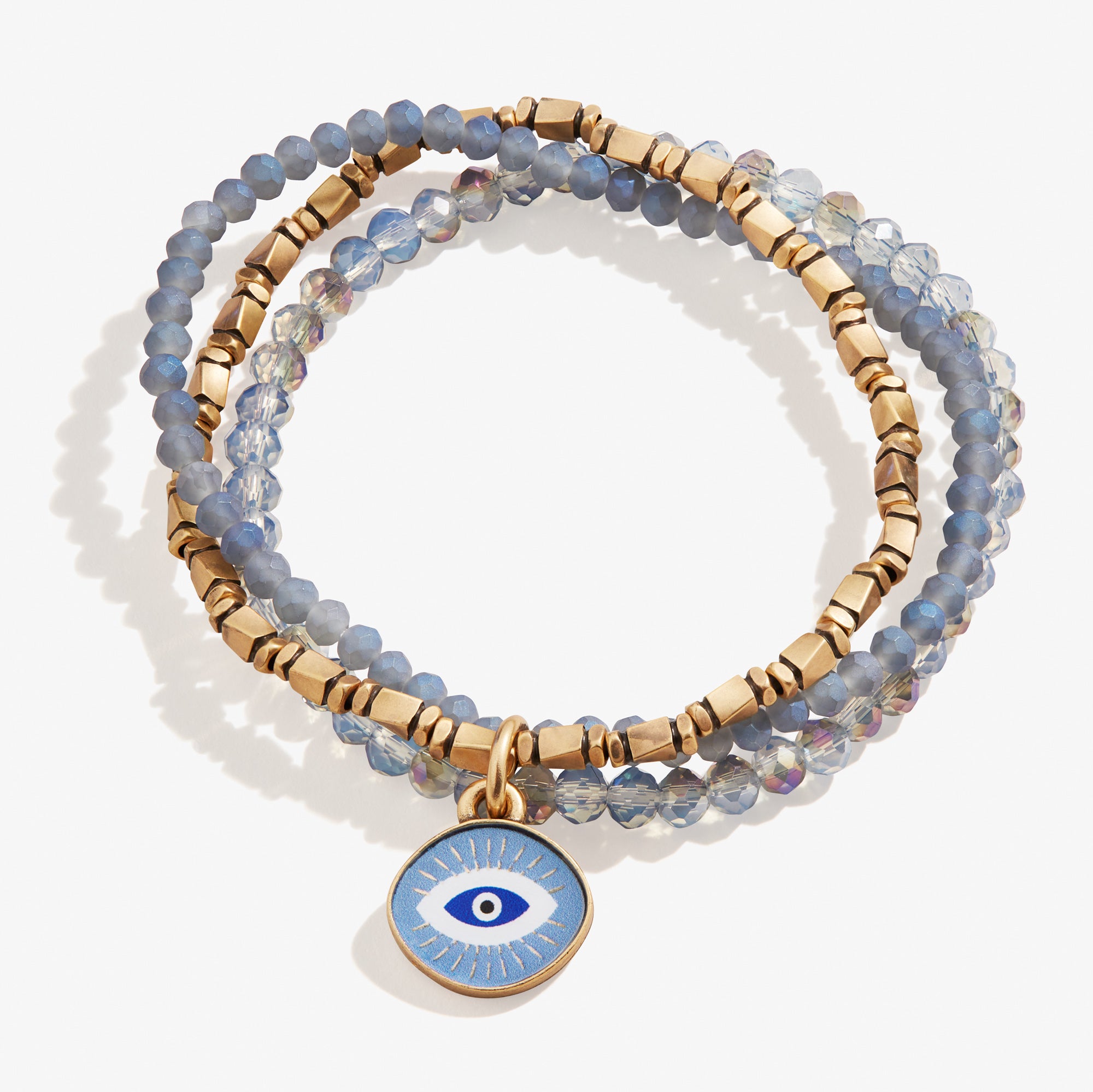Evil Eye Stretch Bracelet Set of 3 - Protection & Good Luck Charm Bracelets for Women - Perfect for Yoga, Meditation & Everyday Wear