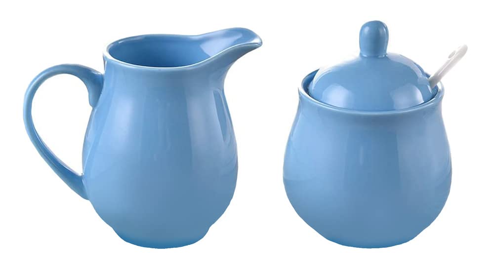 Vibrant Ceramic Milk Jug and Sugar Bowl Set - Elegant Coffee Creamer Pitcher for Tea, Coffee, and Dessert Serving - Perfect for Breakfast, Afternoon Tea, and Entertaining Guests