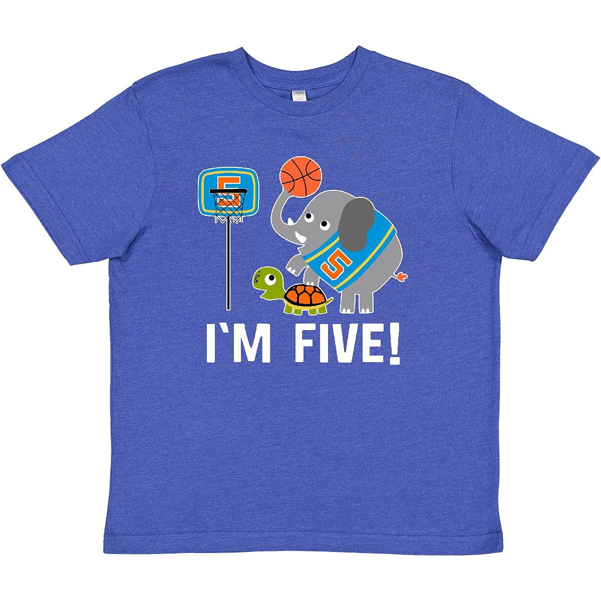 Inktastic Basketball 5th Birthday T-Shirt for 5 Year Old Boys - Youth Sports Tee for Kids Basketball Party & Team Celebration