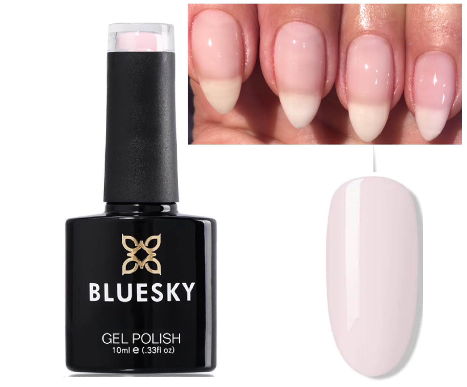 Bluesky UV LED Nail Gel Polish - Light Sheer Milky Pink (A68) 10ml Soak Off Manicure Kit | Salon Quality DIY Nails | Perfect for Home Manicures, Bridal Nails & Special Occasions