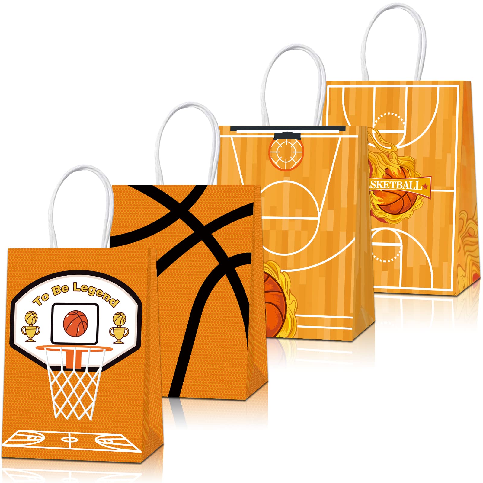 16 PCS Basketball Party Favor Bags - Bulk Basketball Themed Gift Bags for Candy & Treats | Perfect for Basketball Birthday Parties, Sports Decorations & Team Events (Boys & Girls)