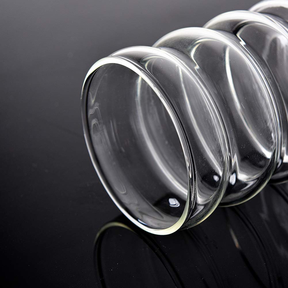 Elegant Wave Shaped Clear Crystal Glass Creamer Pitcher - Coffee & Milk Serving Jug with Creative Embossed Stripe Design - Perfect for Kitchen, Dining Table, and Tea Party Hosting