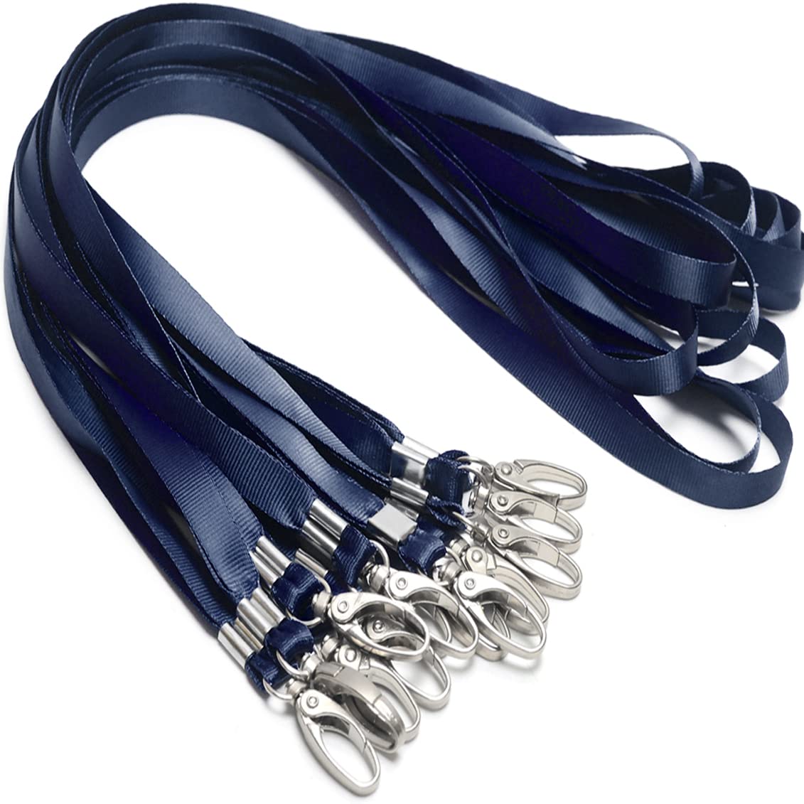 50 Pack Bulk ID Badge Lanyards with Swivel Hook Clips - Navy Blue - Perfect for Office, Events, Schools & Conferences (Durable & Adjustable)