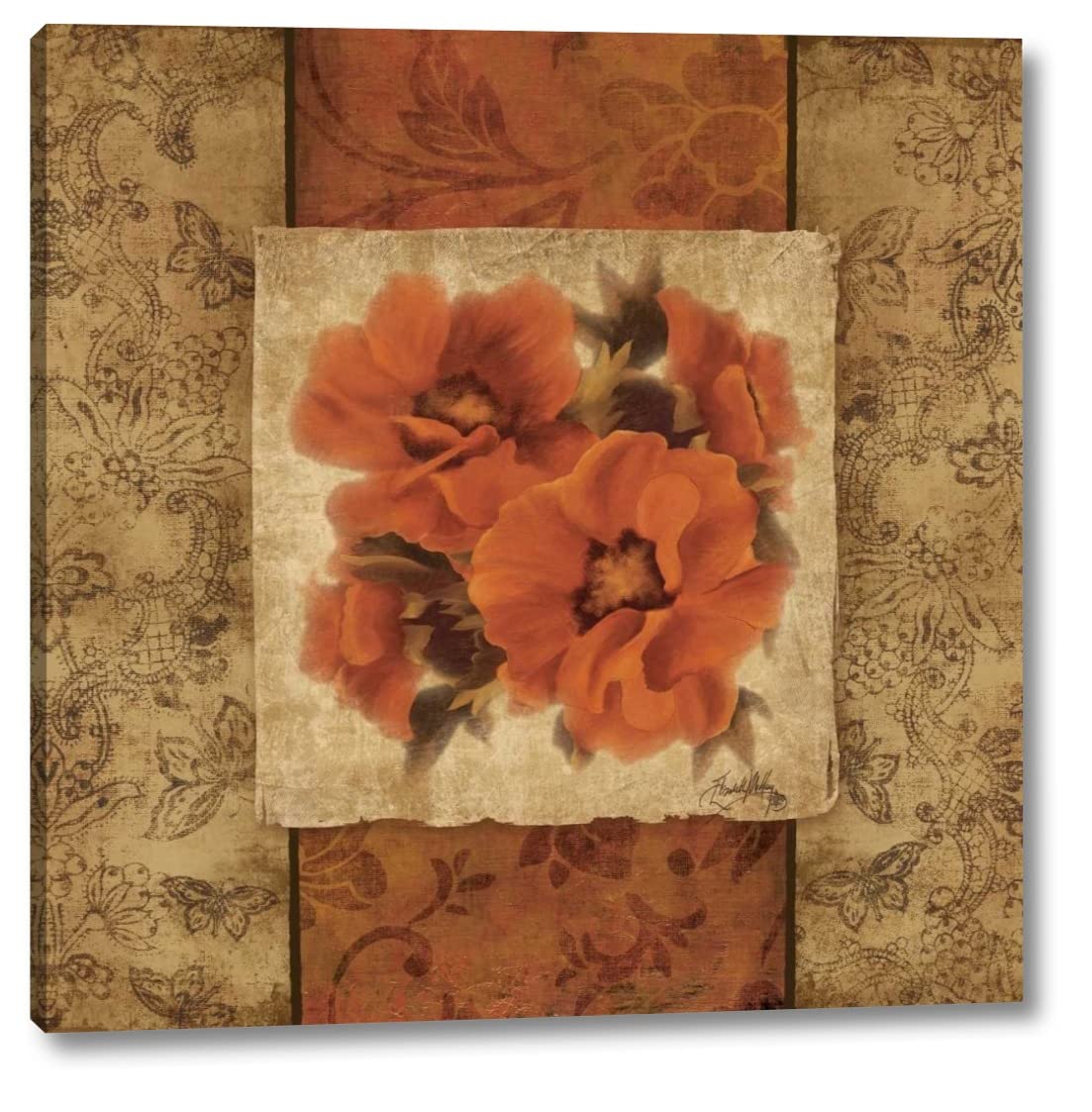Spice Flower II by Elizabeth Medley - 24x24 Inch Canvas Wall Art Print - Hand Stretched Gallery Wrapped - Ready to Hang - Perfect for Living Room, Bedroom & Office Decor