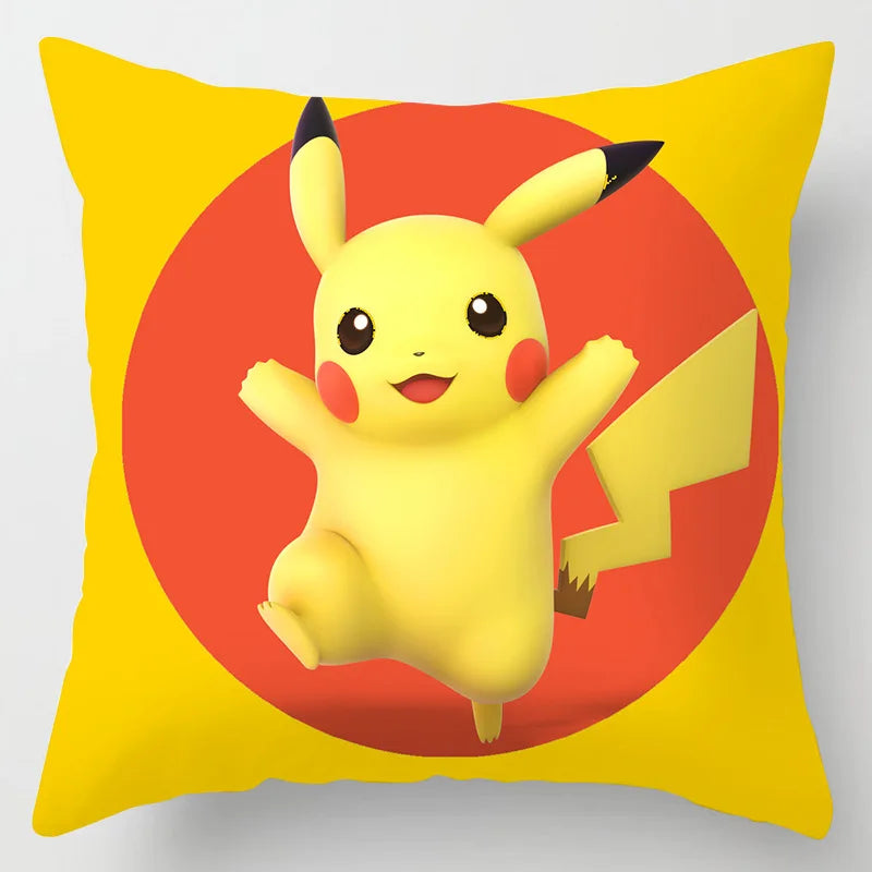 Pokemon Pillow & Cushion Covers - Soft Anime Character Bedding Decor for Kids Room, Gaming Chair, Sofa & Car Accessories