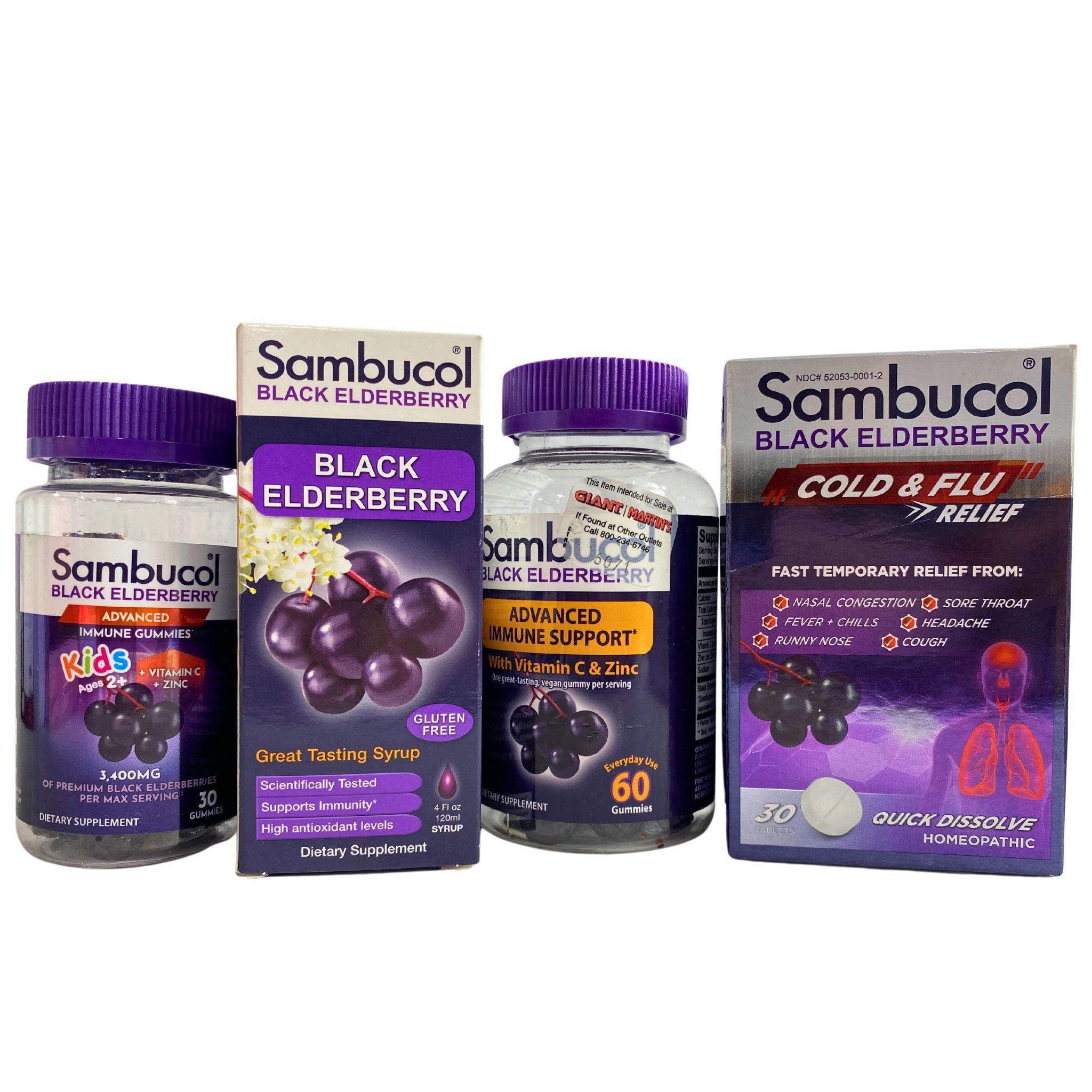 Sambucol Elderberry Gummies for Kids & Adults - Immune Support Supplement with Vitamin C & Zinc (35 Count) - Great for Cold & Flu Season, Travel & Daily Wellness