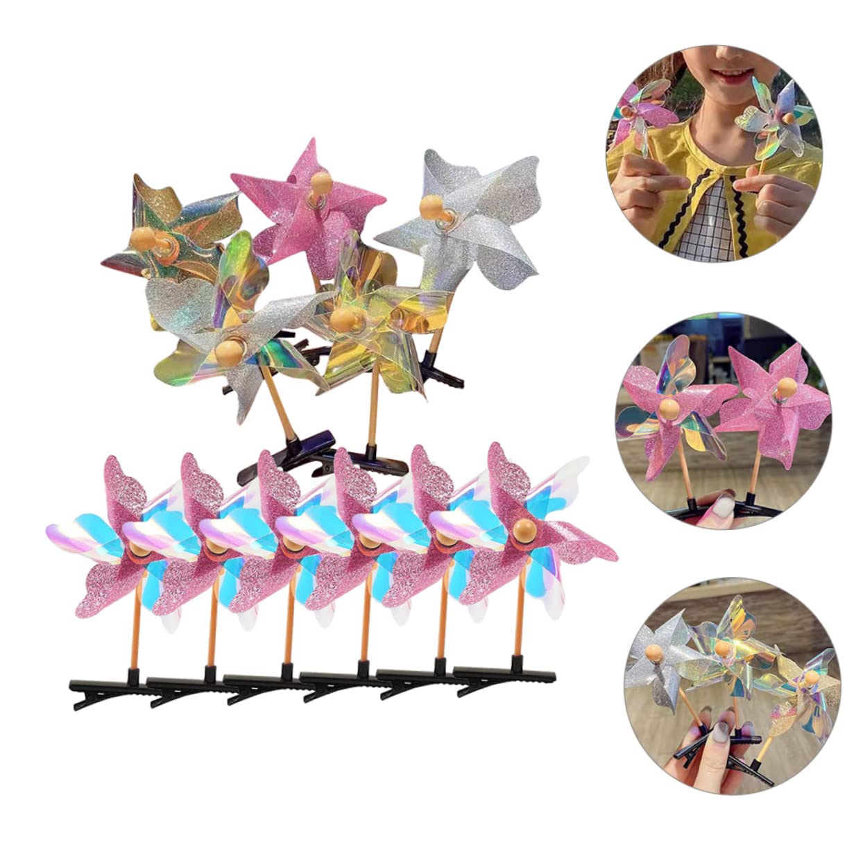 Fashionable Sequins Hair Barrettes 11pcs - Hair Clips for Women & Girls - Party & Daily Wear