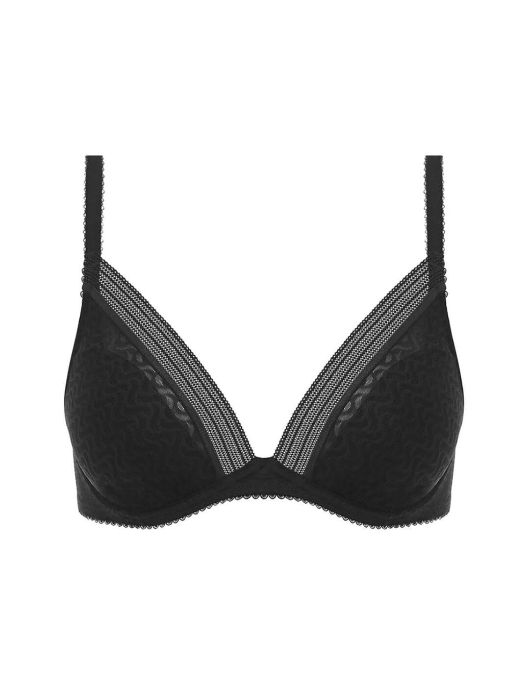 Wacoal Aphrodite Plunge Underwire Bra 36C - Black Lace Lingerie for Women | Perfect for Evening Wear & Special Occasions