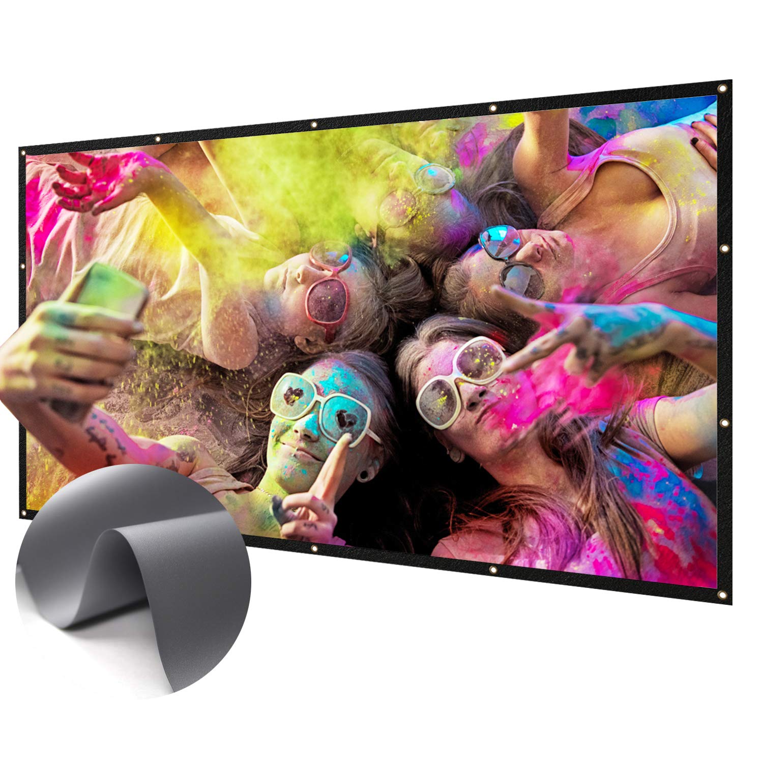 NIERBO 150-inch ALR Projector Screen - 2.4 Gain High Contrast Metal Screen for 3D & 4K Home Theater - Perfect for Living Rooms, Basements & Outdoor Movie Nights